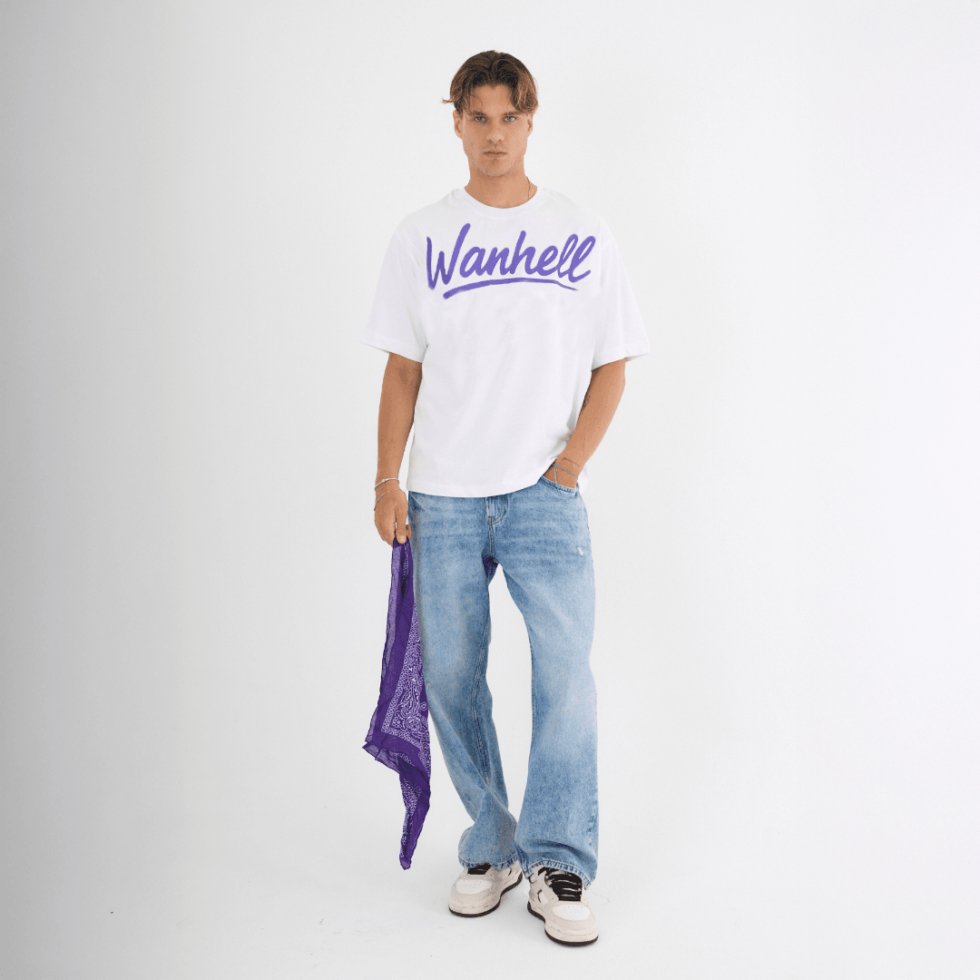 WANHELL - BOXY FIT T-SHIRT - BEYAZ