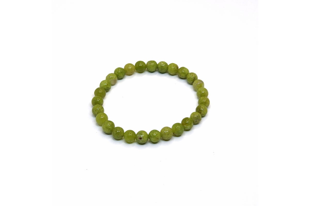 D&M Doğaltaş - Yeşil Opal (Green Opal) Doğal Taş Bileklik | 5A+ Kalite