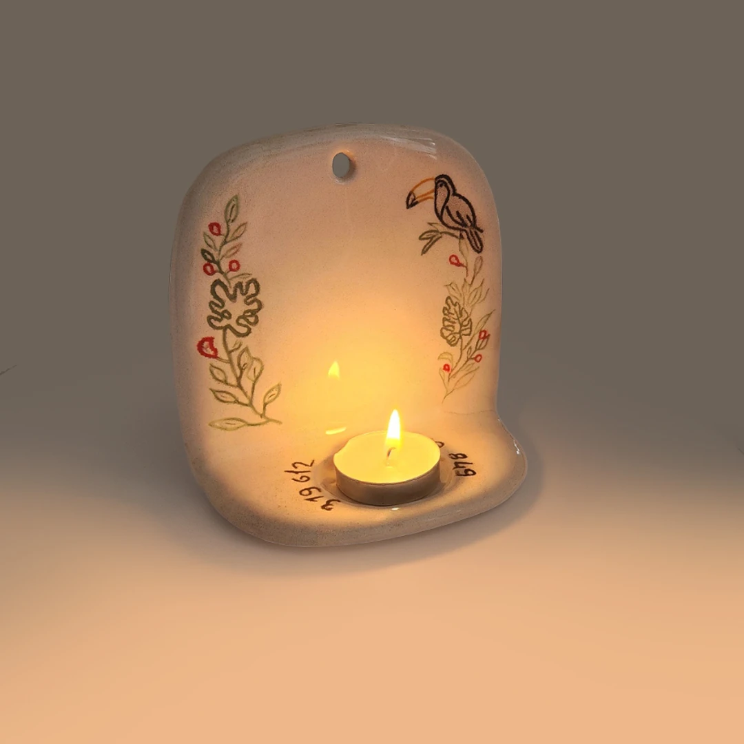 Pachamama Ateiler - Duvara Asılan Seramik Mumluk