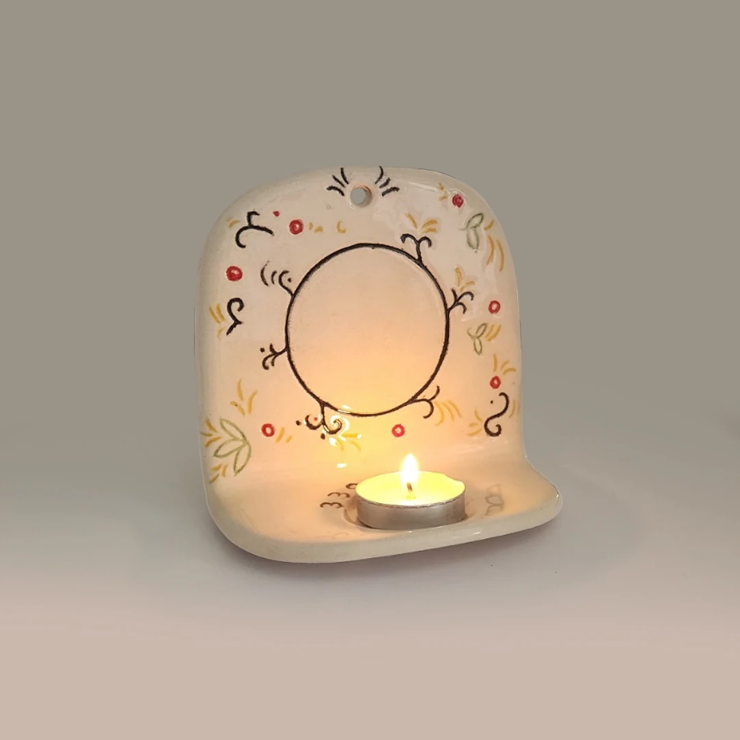 Pachamama Ateiler - Duvara Asılan Seramik Mumluk