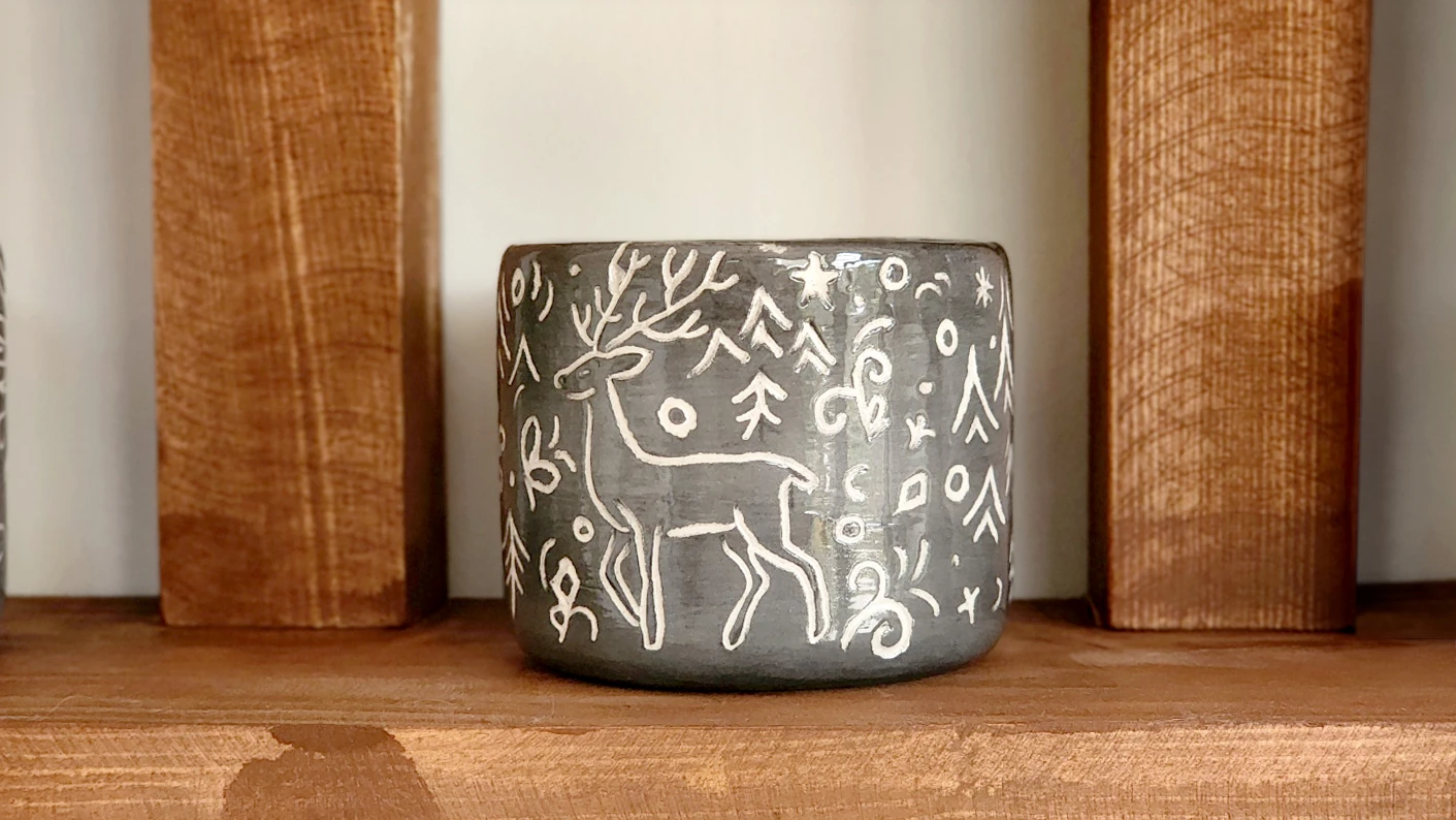 Pachamama Ateiler - Erk Hayvanı Desenli Fincanlar | El Yapımı