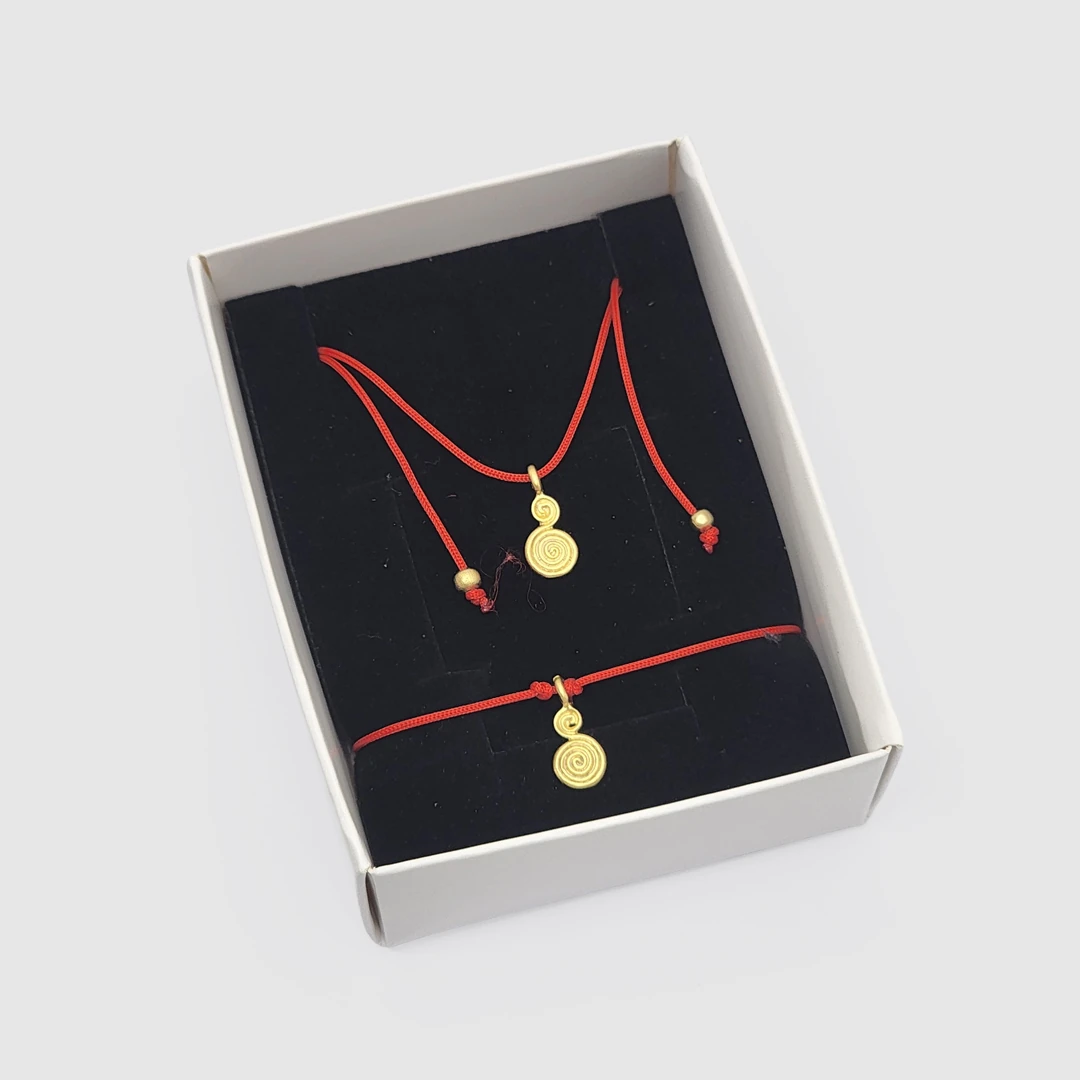 Minimal Takı - Kırmızı İpli Kolye ve Bileklik Setleri