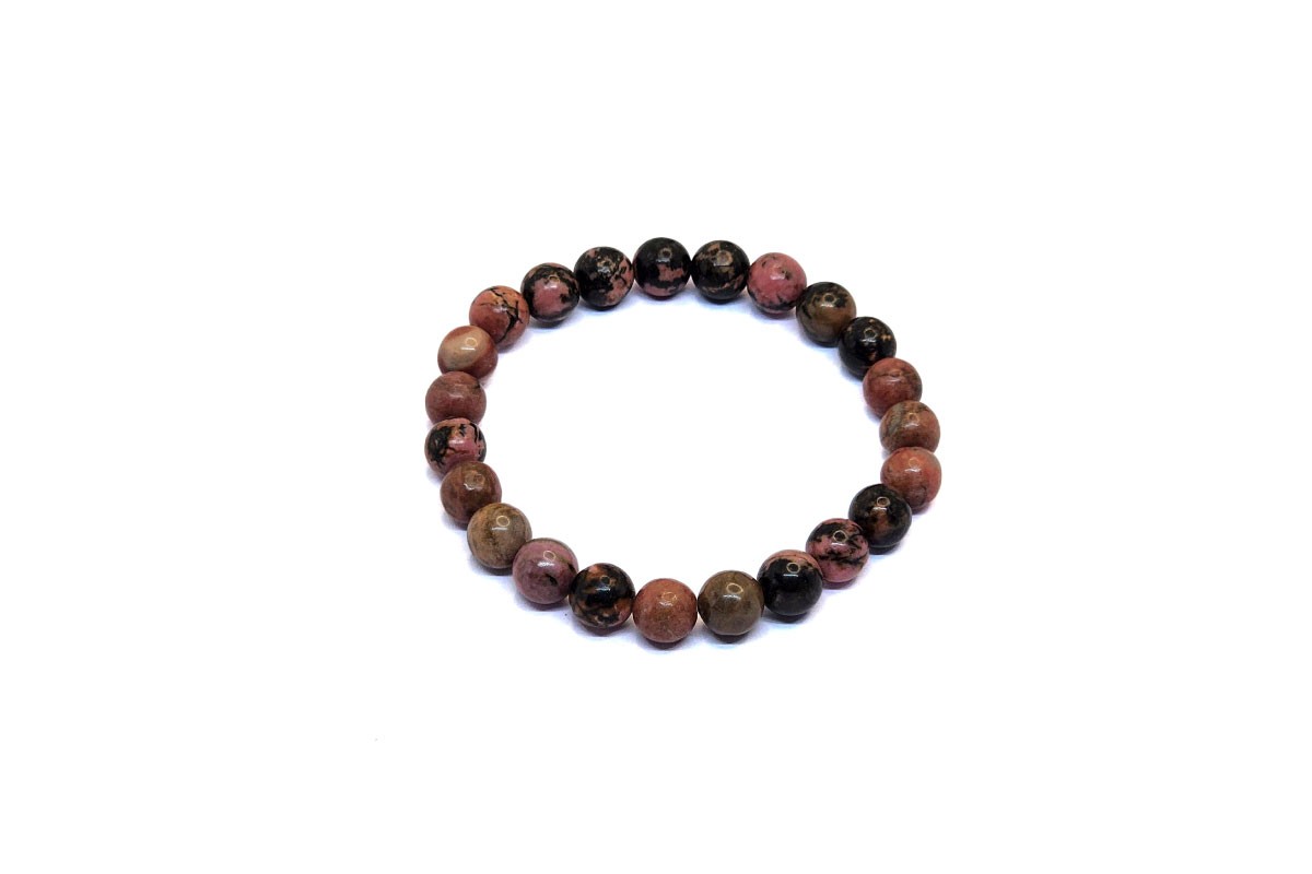D&M Doğaltaş - Rodonit Taşı (Rhodonite) Doğal Taş Bileklik | 5A+ Kalite