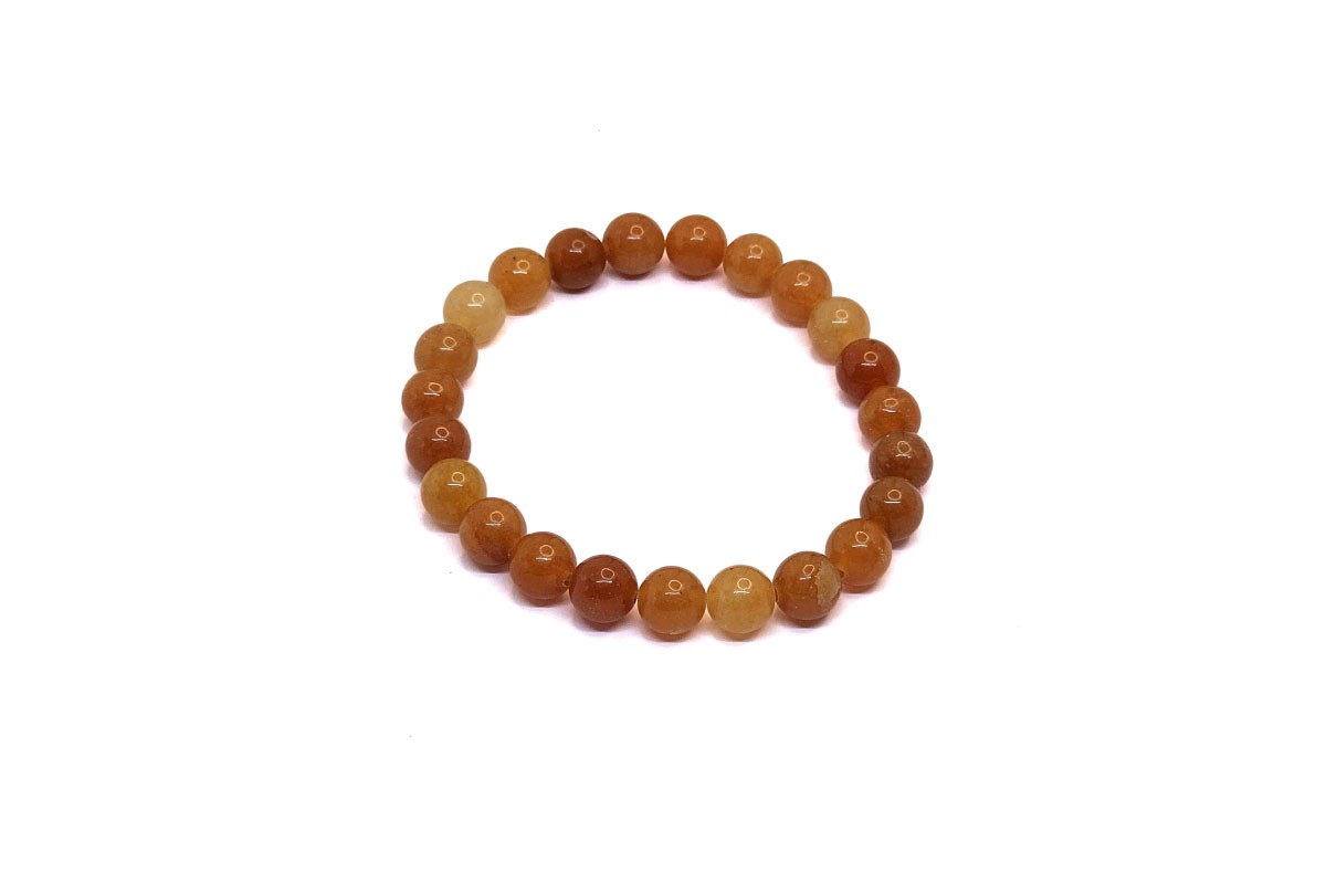 D&M Doğaltaş - Turuncu Aventurin (Orange Aventurine) Doğal Taş Bileklik | 6A+ Kalite
