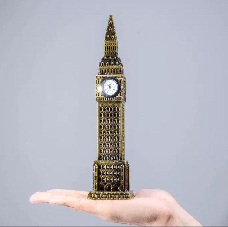 Vintage Metal Big Ben Saat Kulesi - Londra'nın Simgesi