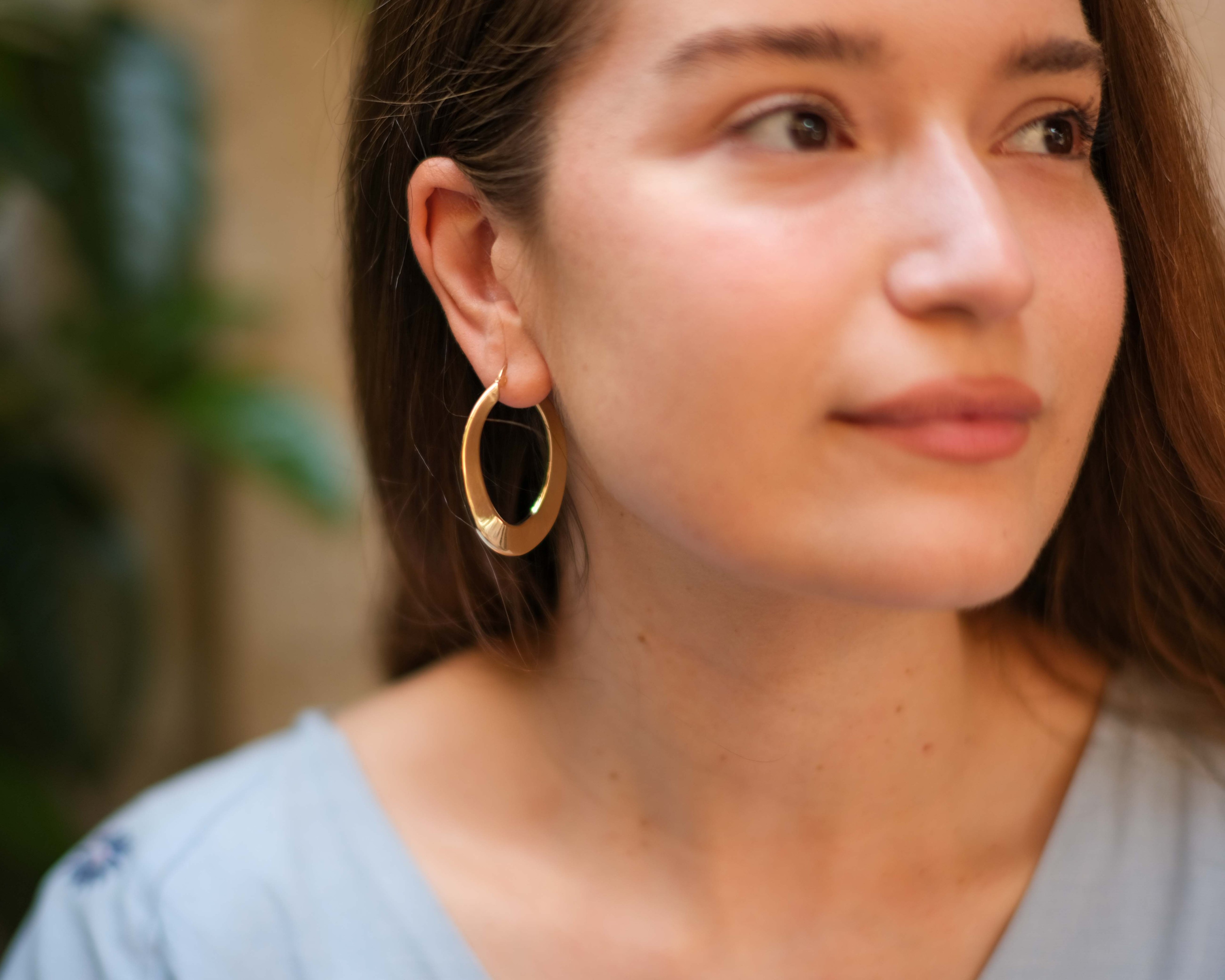 Gold Hammered Earrings