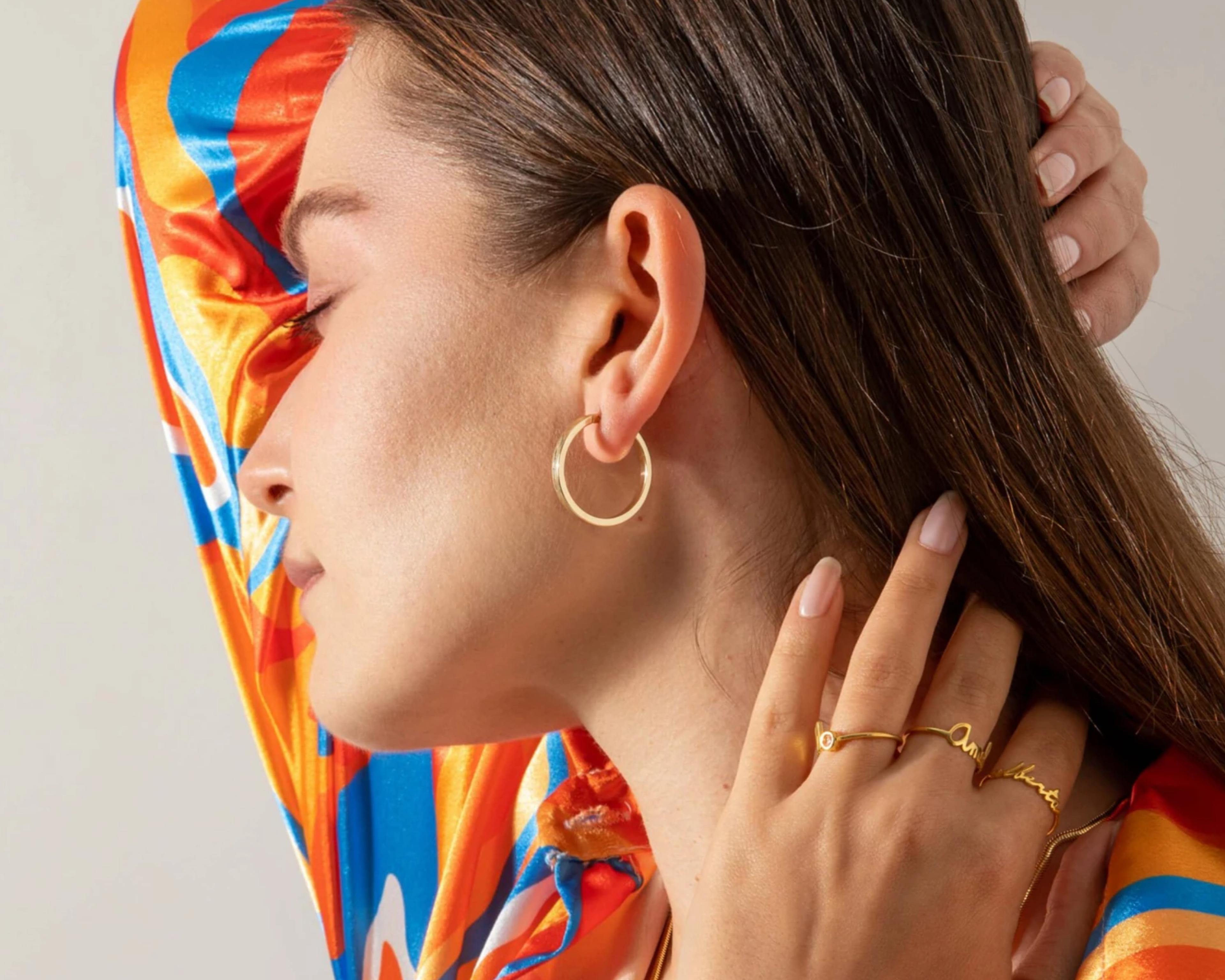 Cerquadro Gold Hoop Earrings