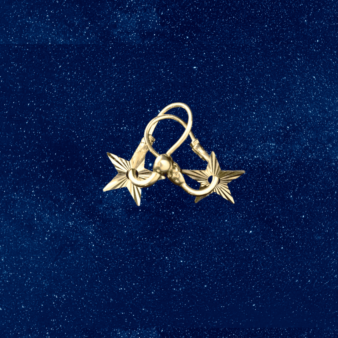 Gold Star Leverback Earrings