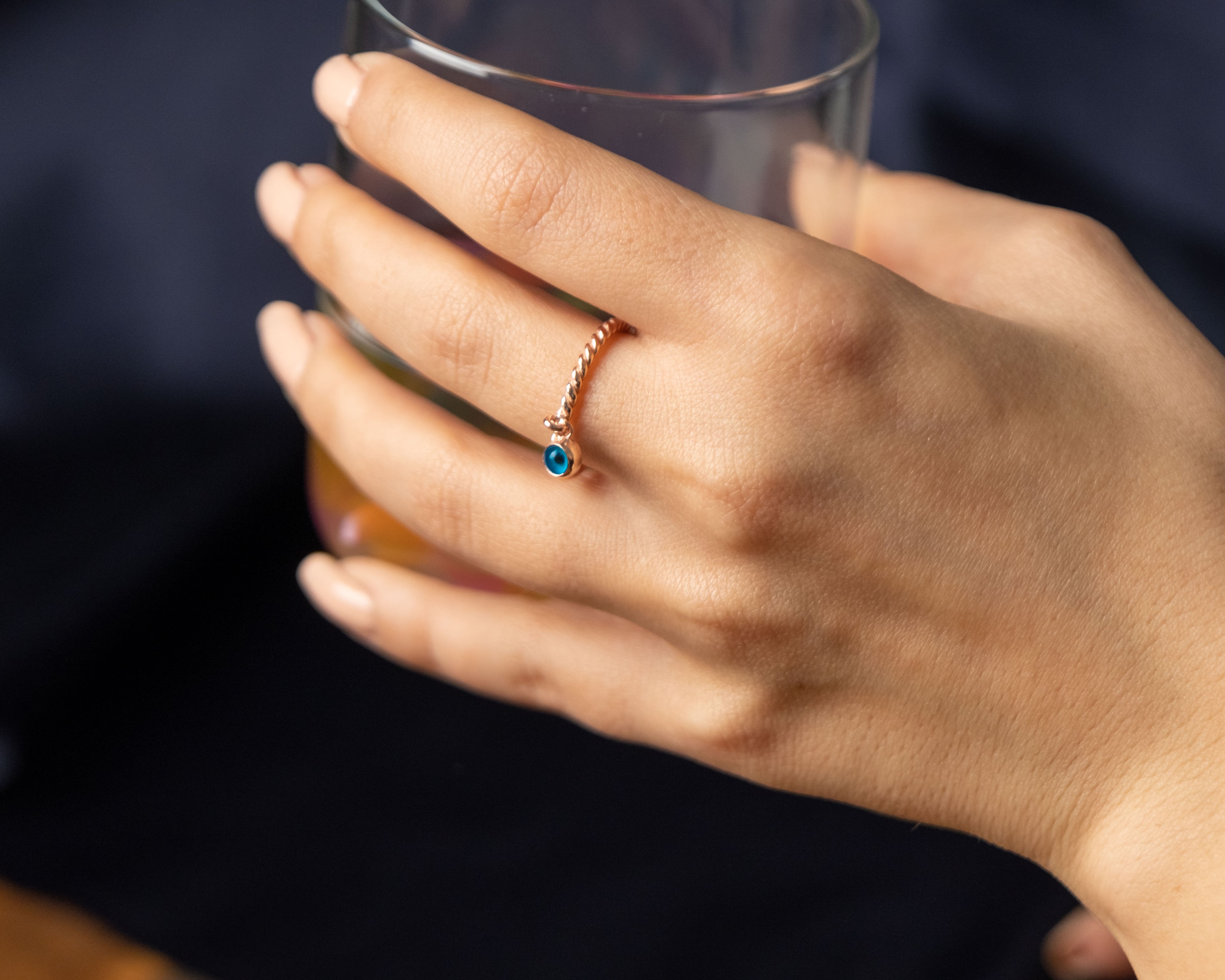 Silver Blue Evil Eye Ring