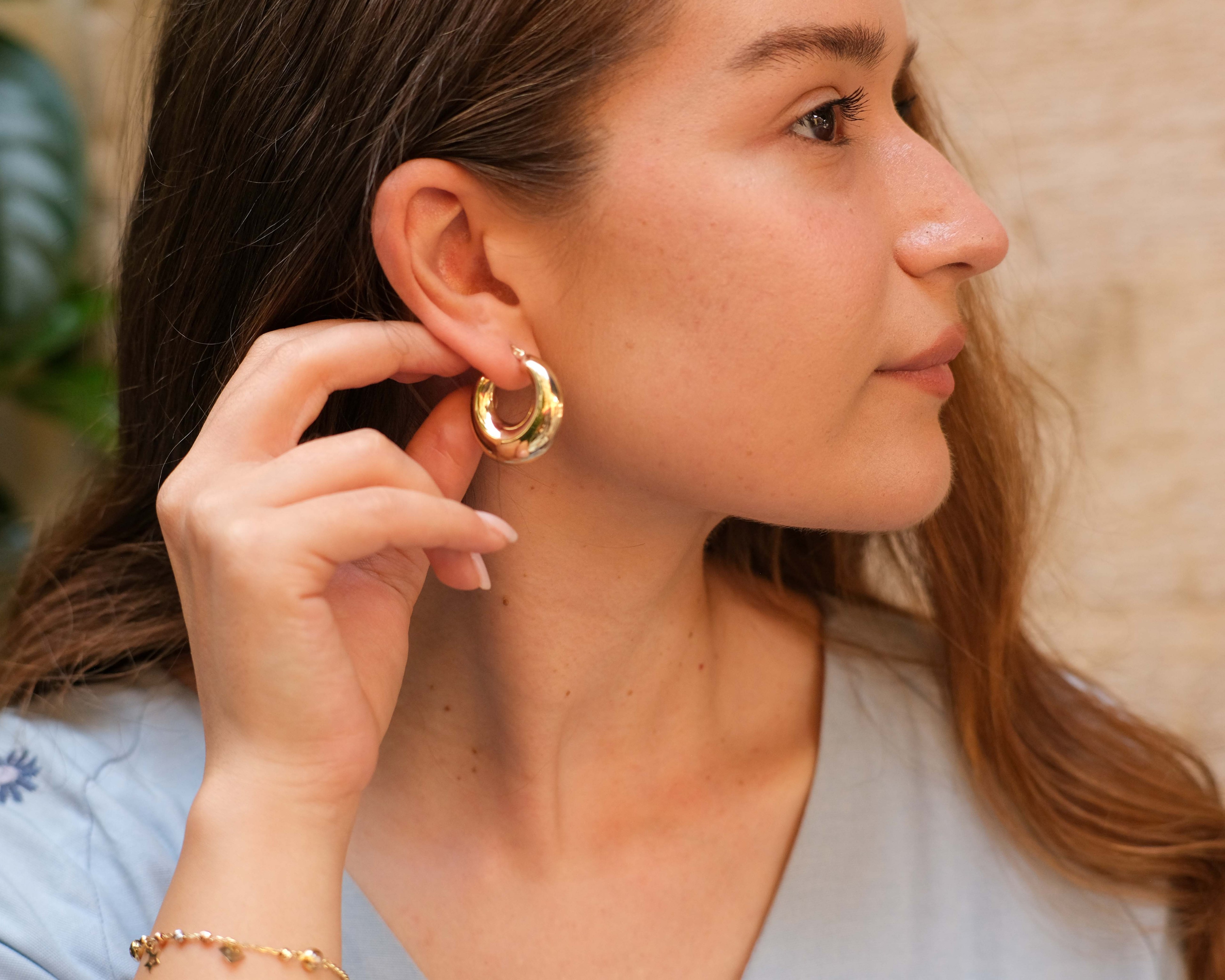 Gold Chubby Hoop Earrings