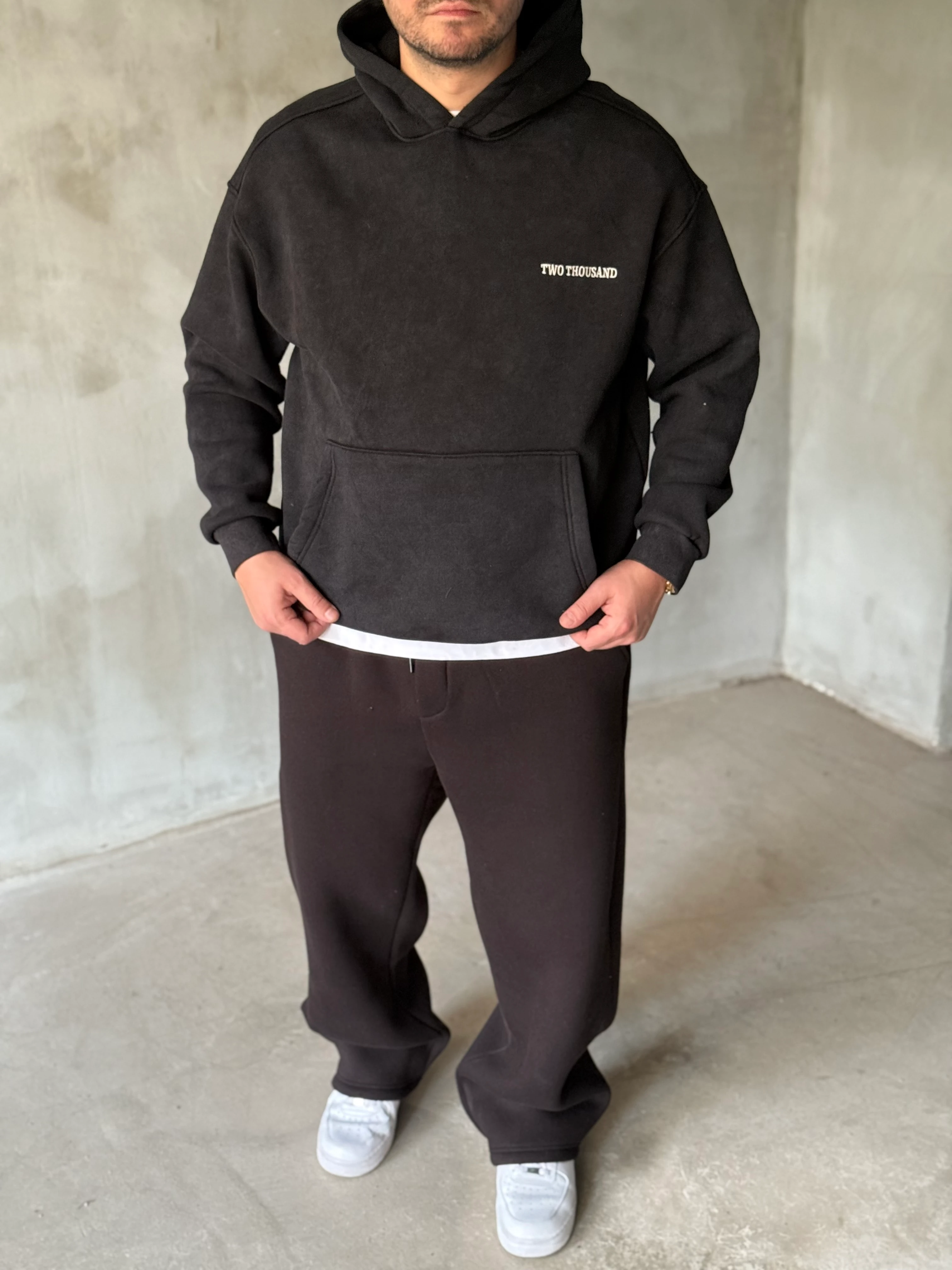 Haki Yıkamalı 2000 Patchli Yıkamalı Oversize Sweatshirt