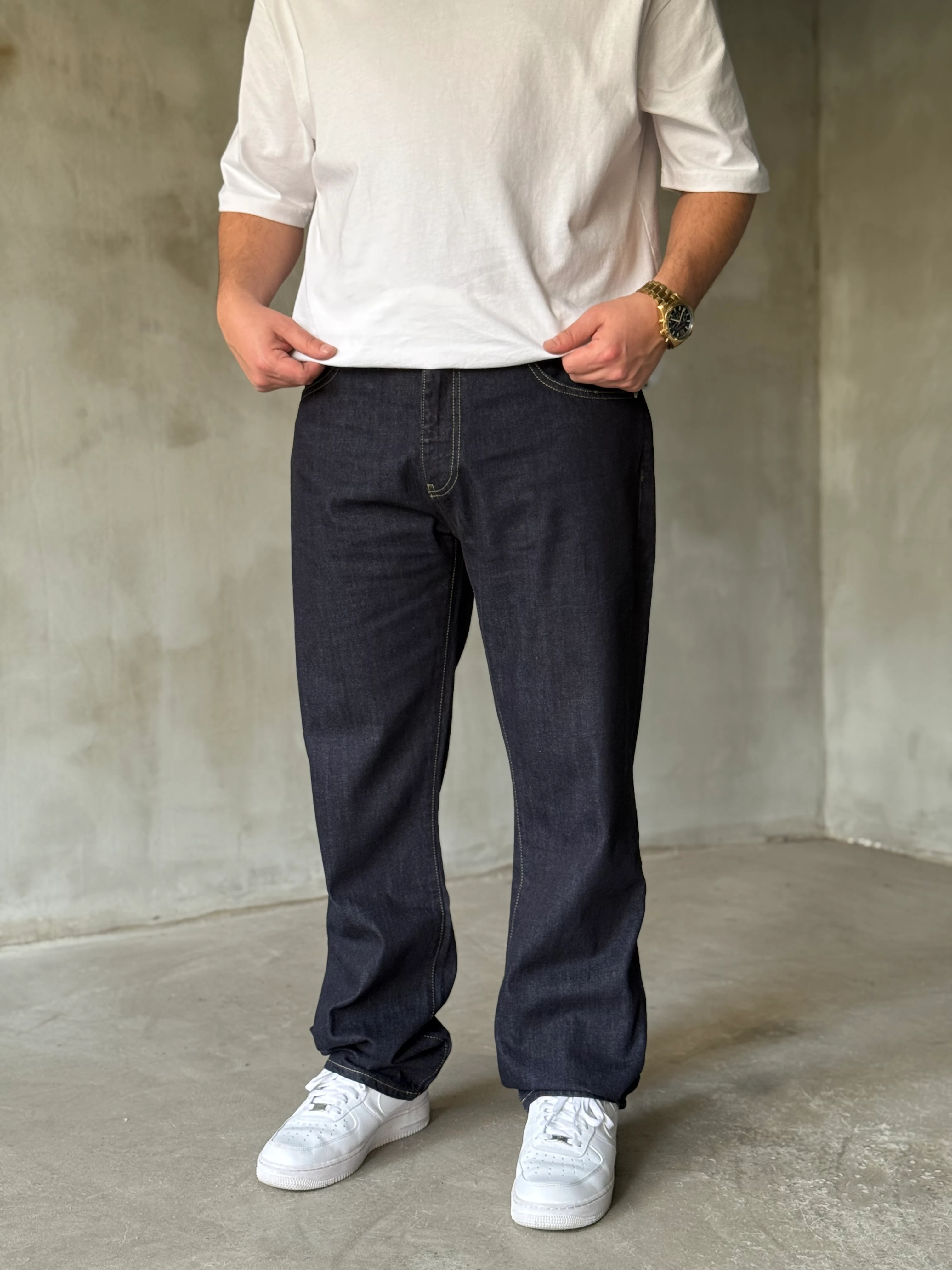 Lacivert Baggy Kot Pantolon