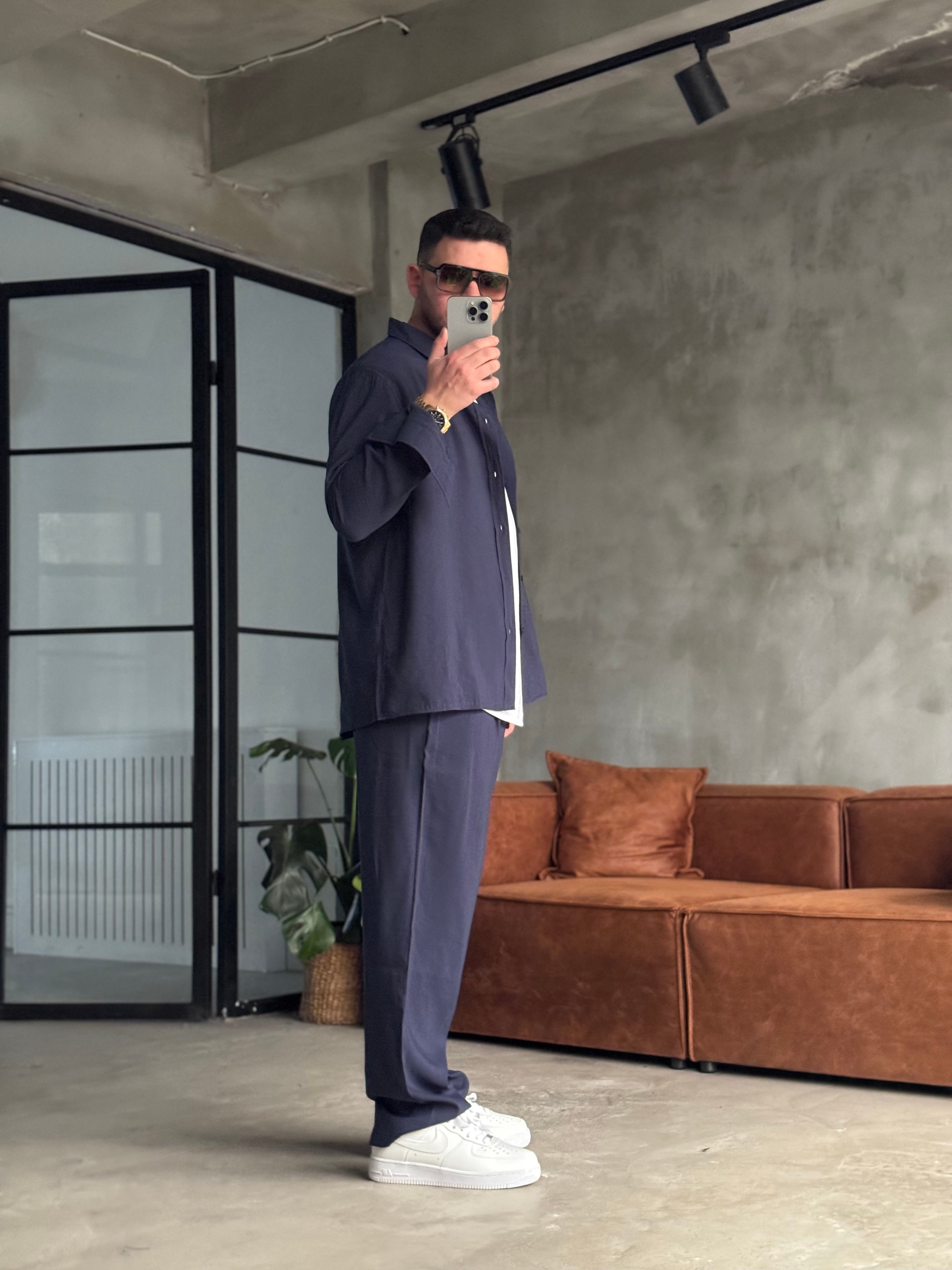 Lacivert Tensel Kumaş Takım