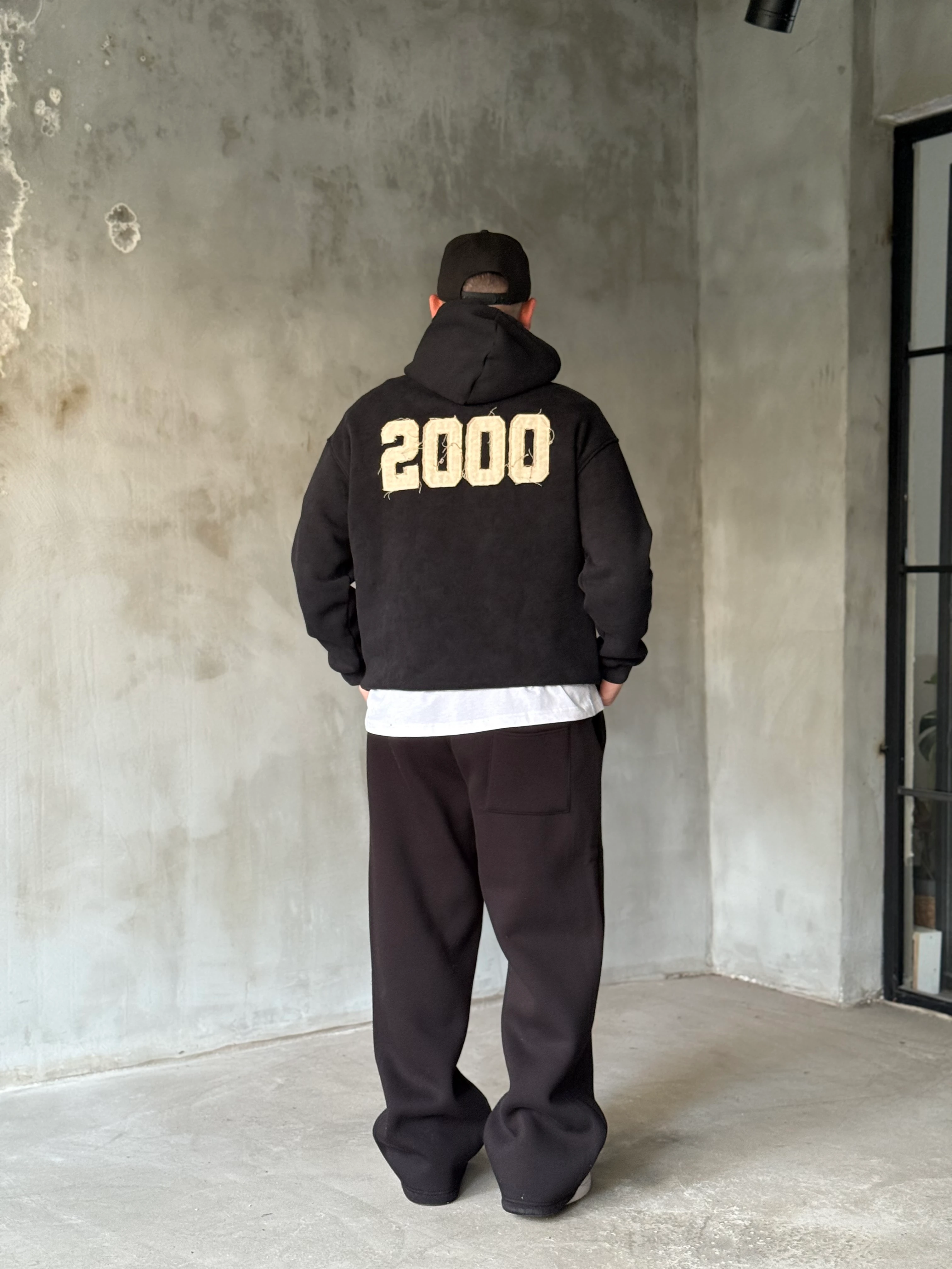 Haki Yıkamalı 2000 Patchli Yıkamalı Oversize Sweatshirt