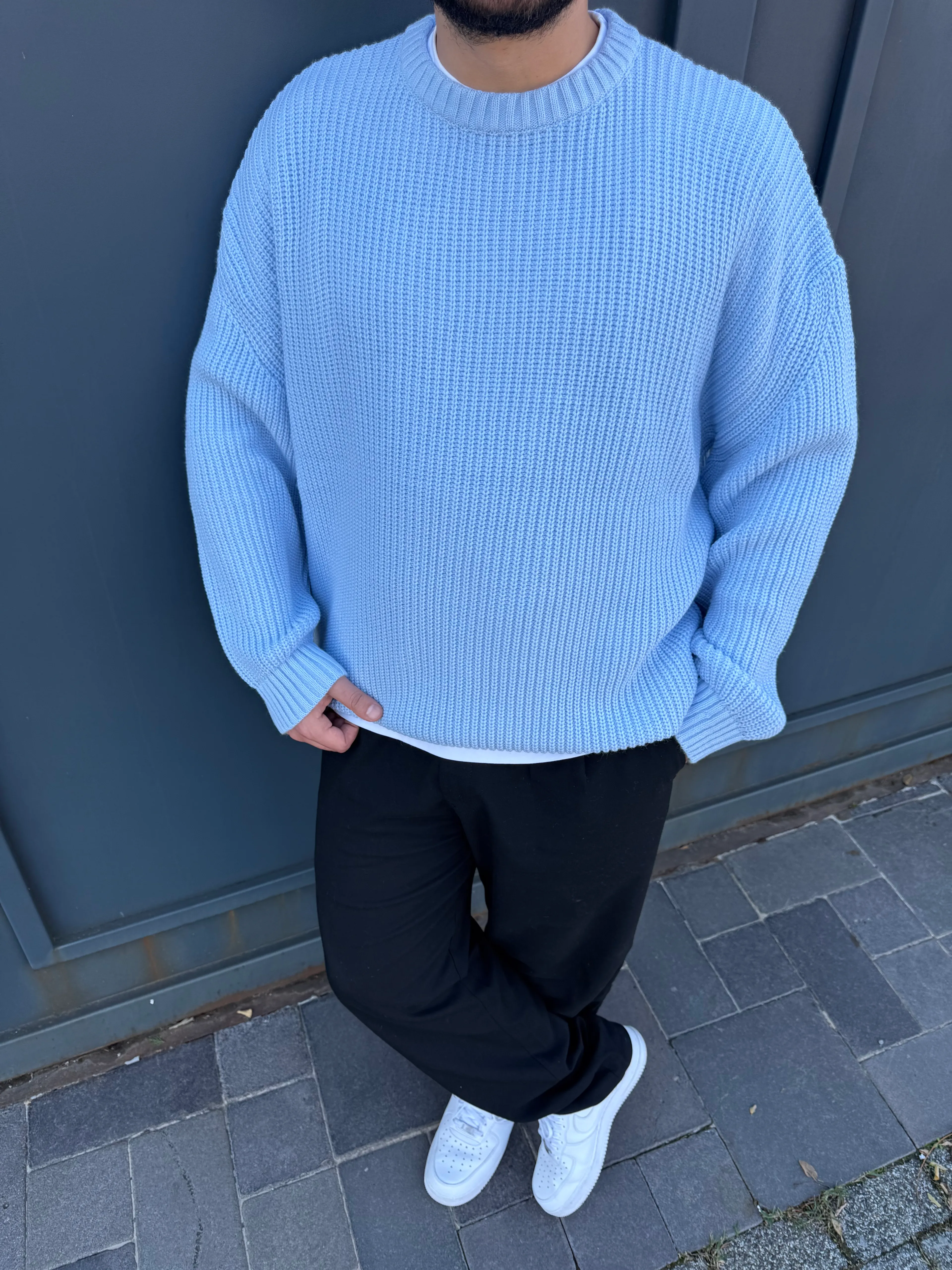 Giesto Bebe Mavisi Oversize Triko Kazak