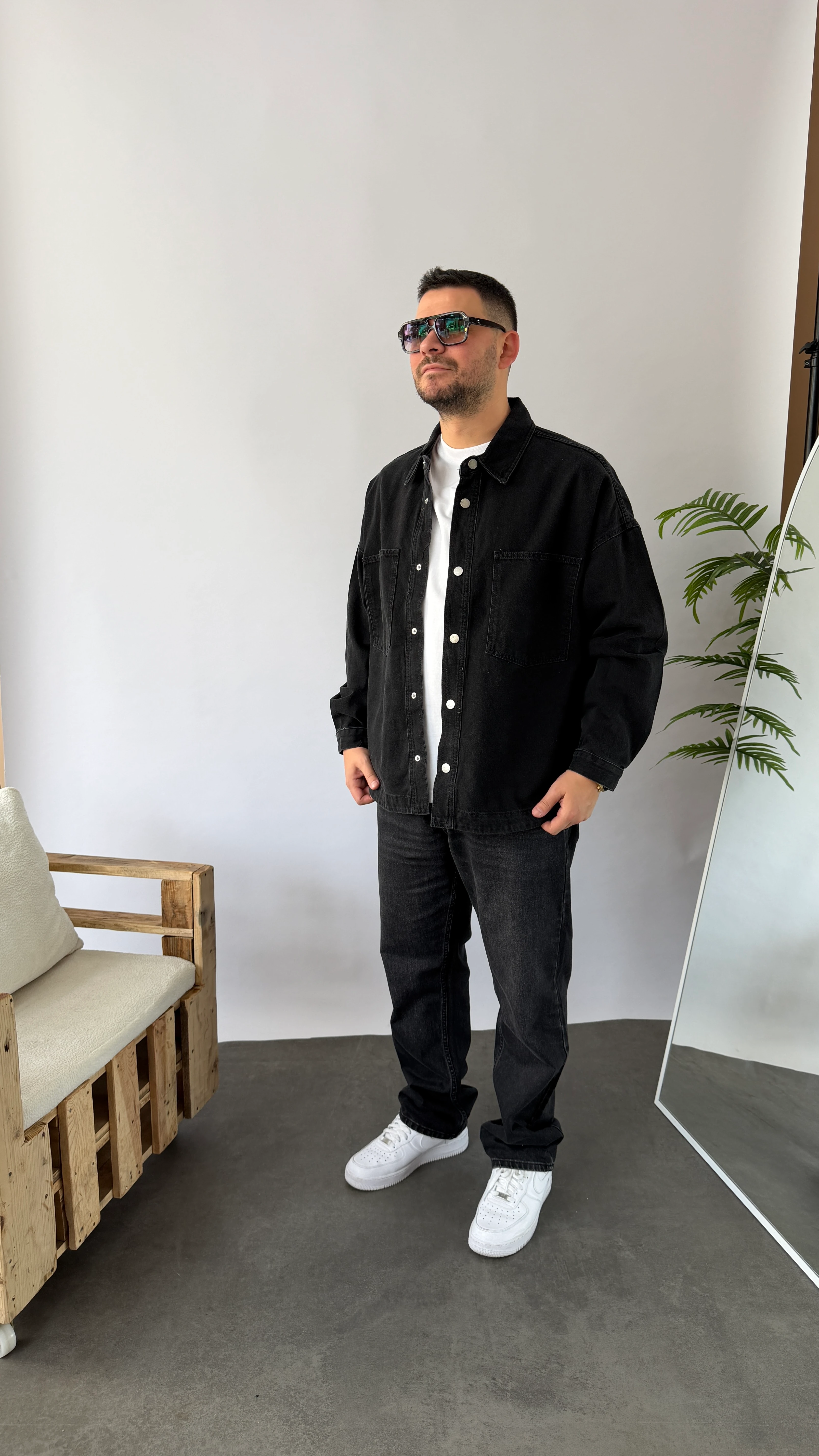 Siyah Oversize Kot Ceket