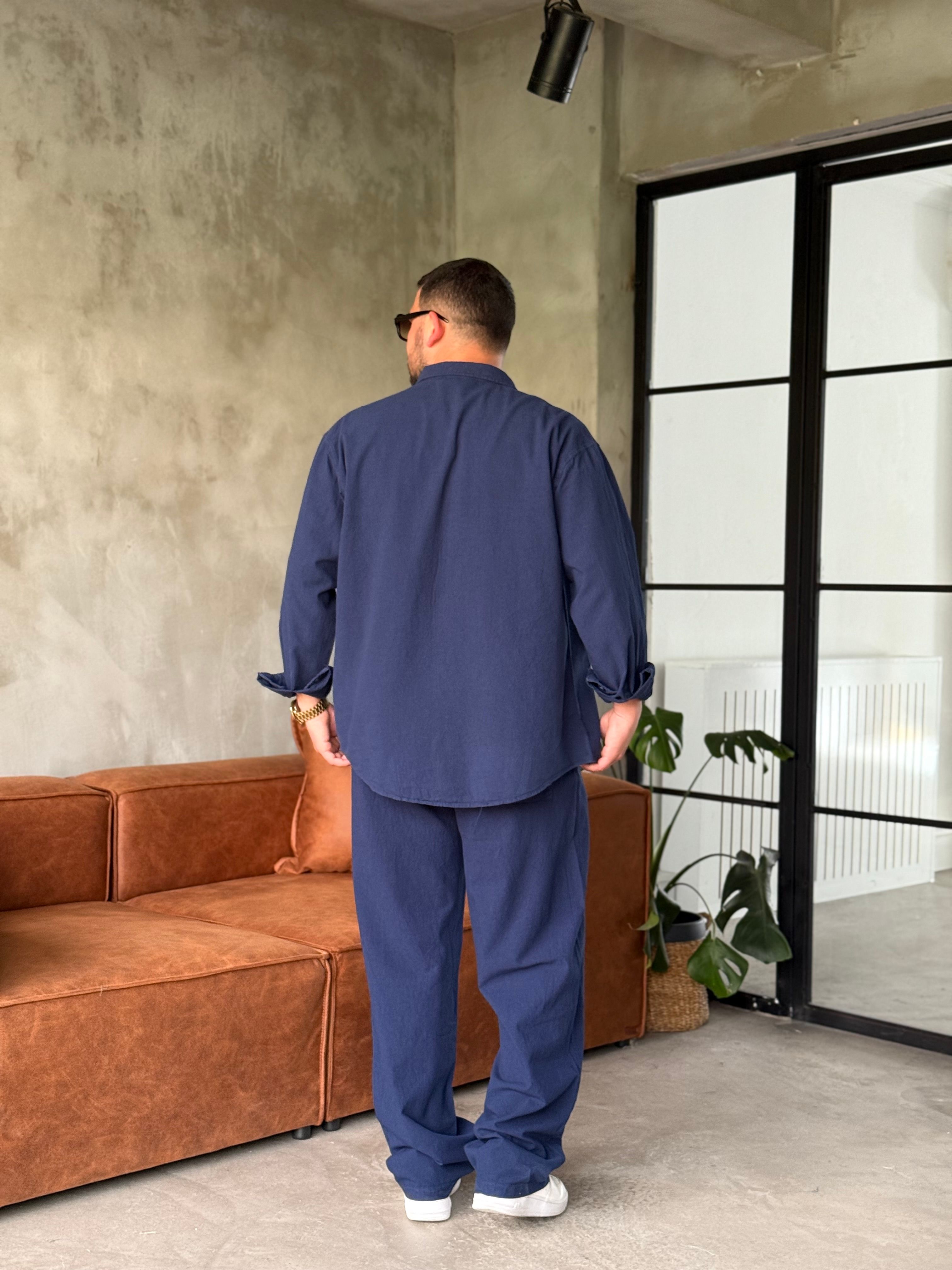 Lacivert Oversize Keten Takım