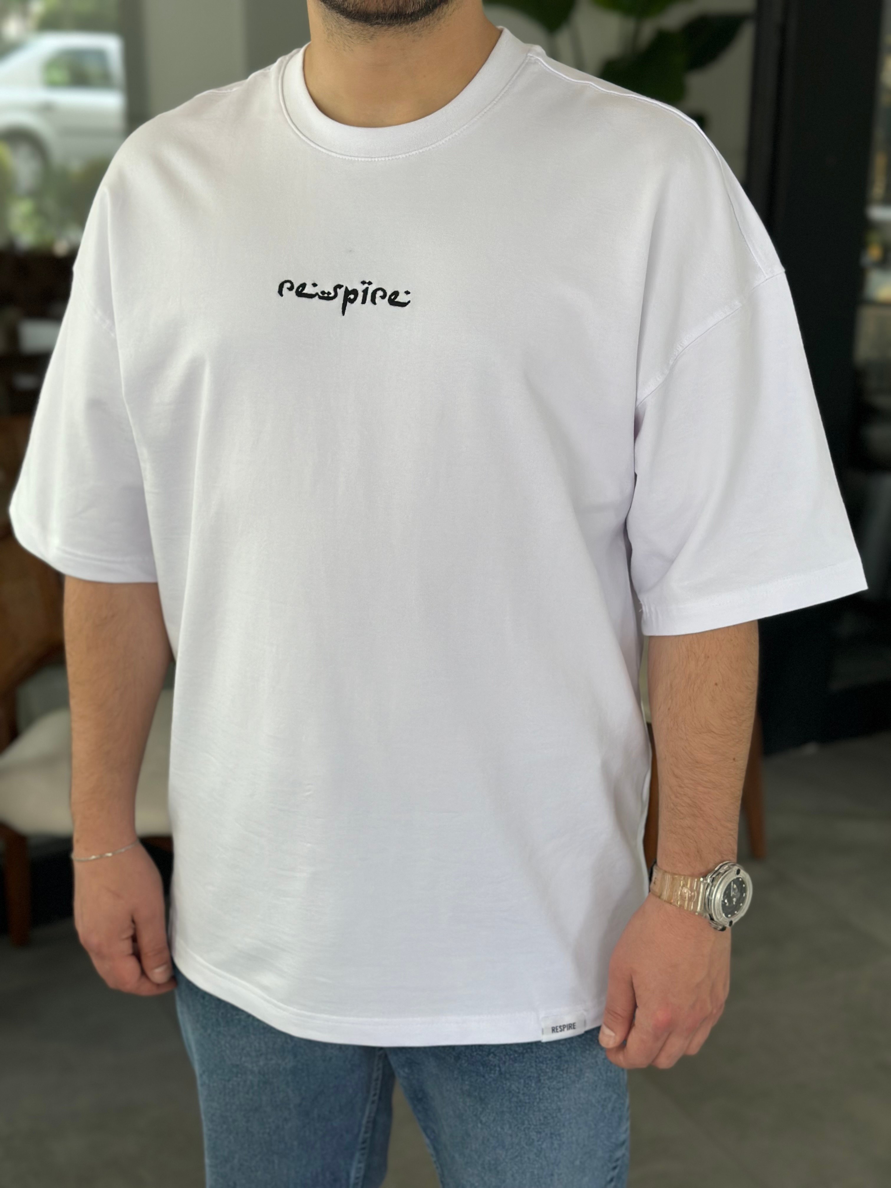 Respire Etnik Desenli Nakışlı Oversize T-Shirt