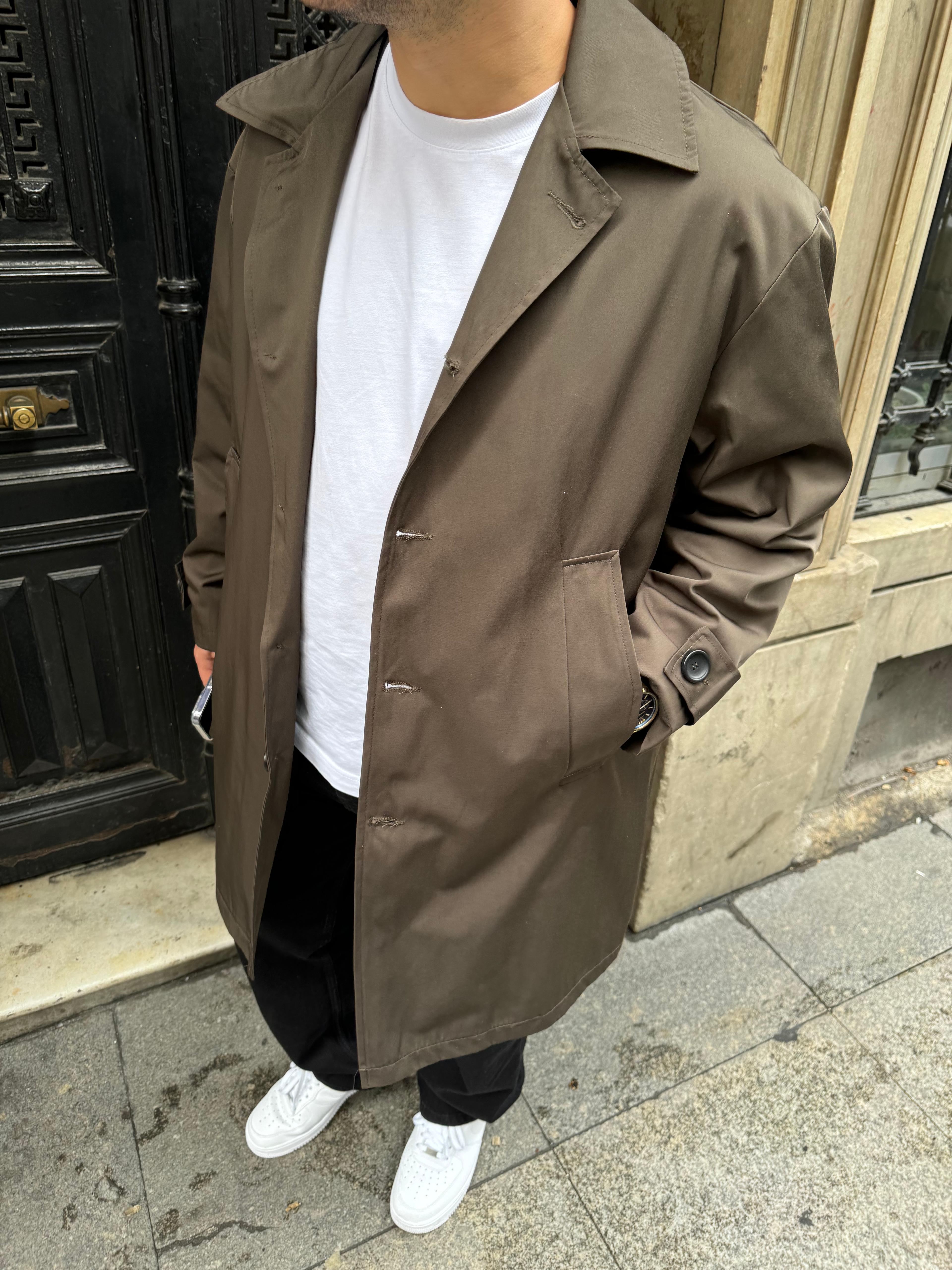 Haki Rengi Oversize Trençkot