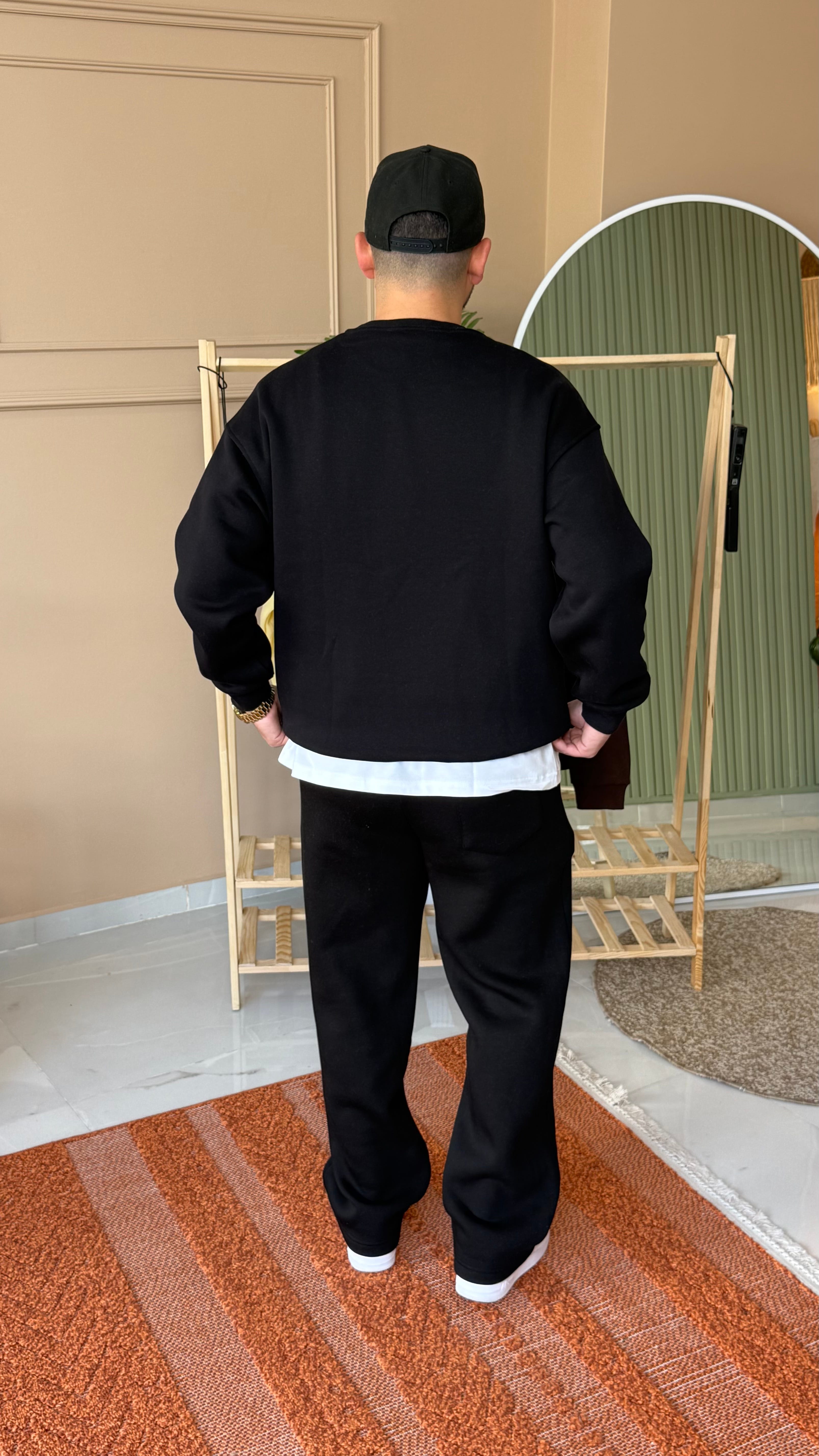 Siyah Basic Şardonlu Sweatshirt