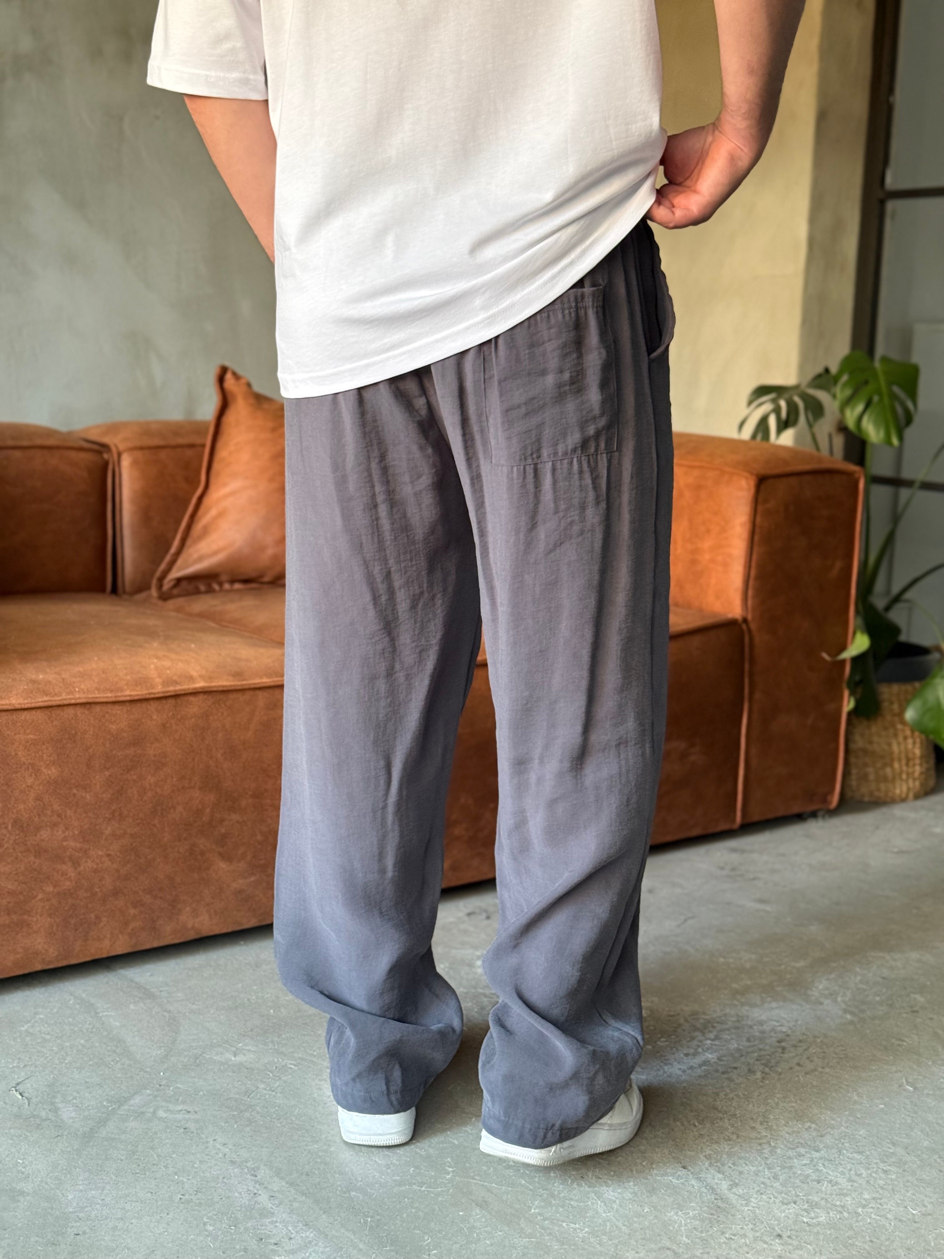 Antrasit Tensel Kumaş Baggy Pantolon