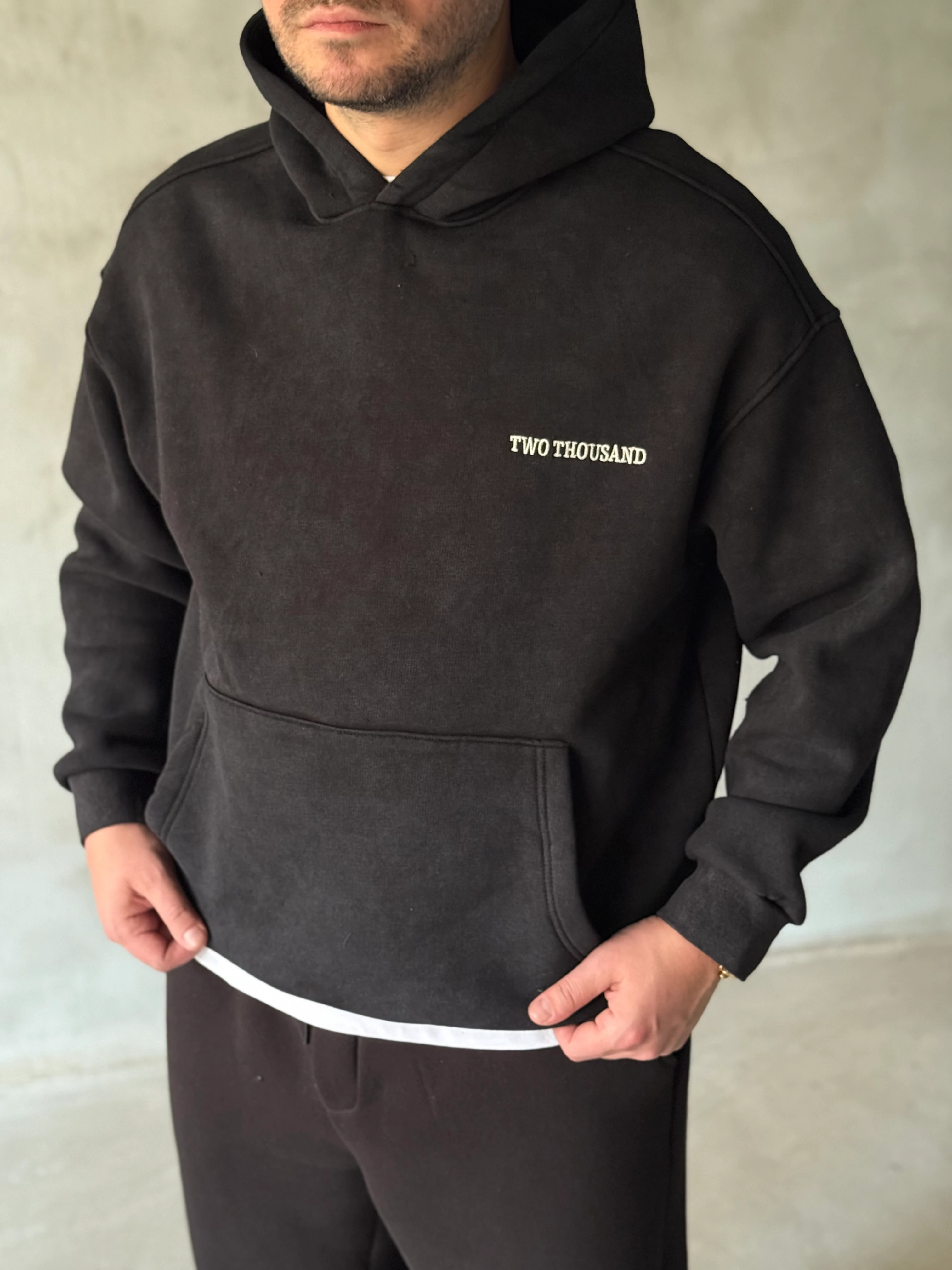 Haki Yıkamalı 2000 Patchli Yıkamalı Oversize Sweatshirt