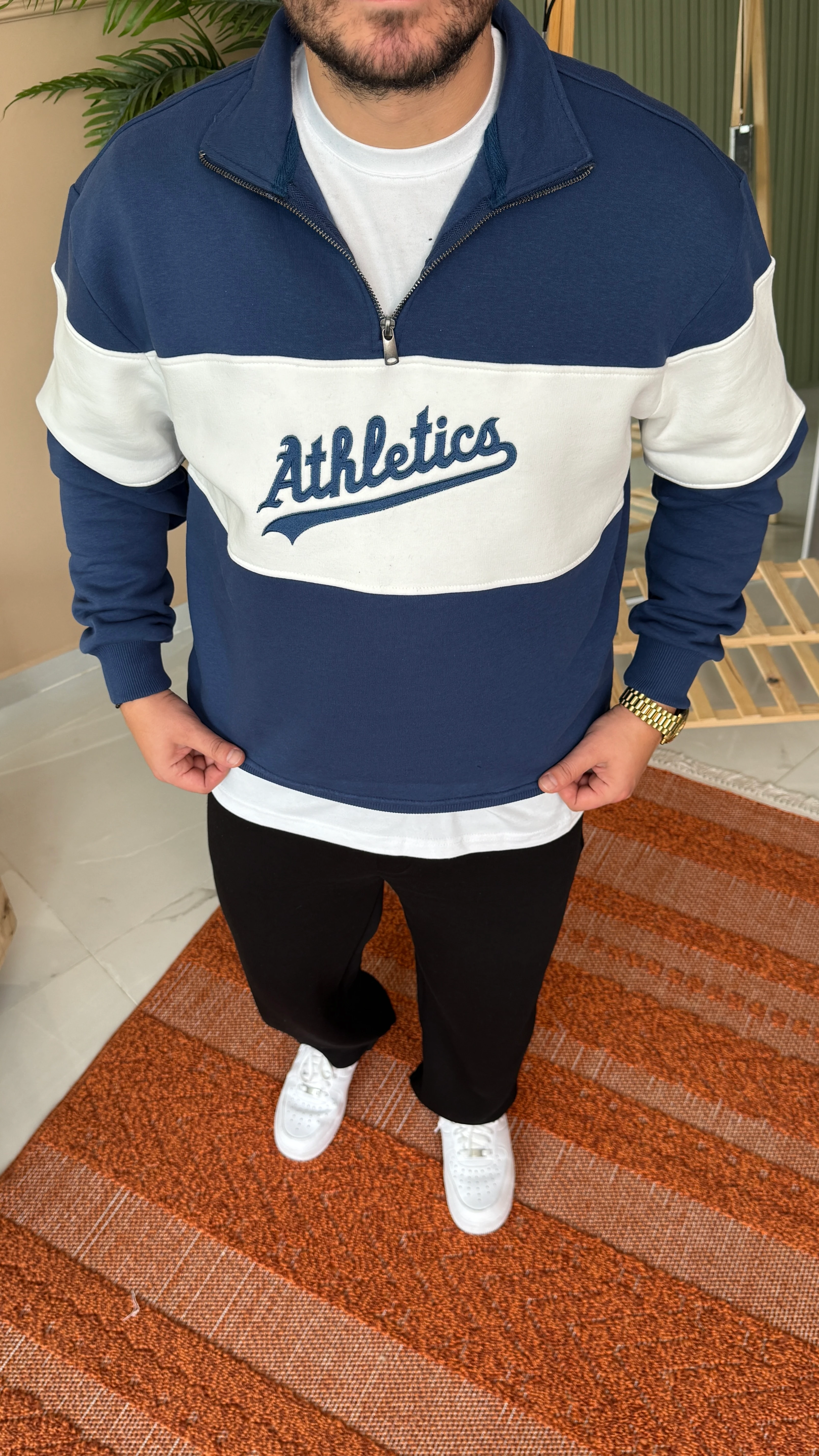 İndigo Atletics Nakışlı Oversize Sweatshirt