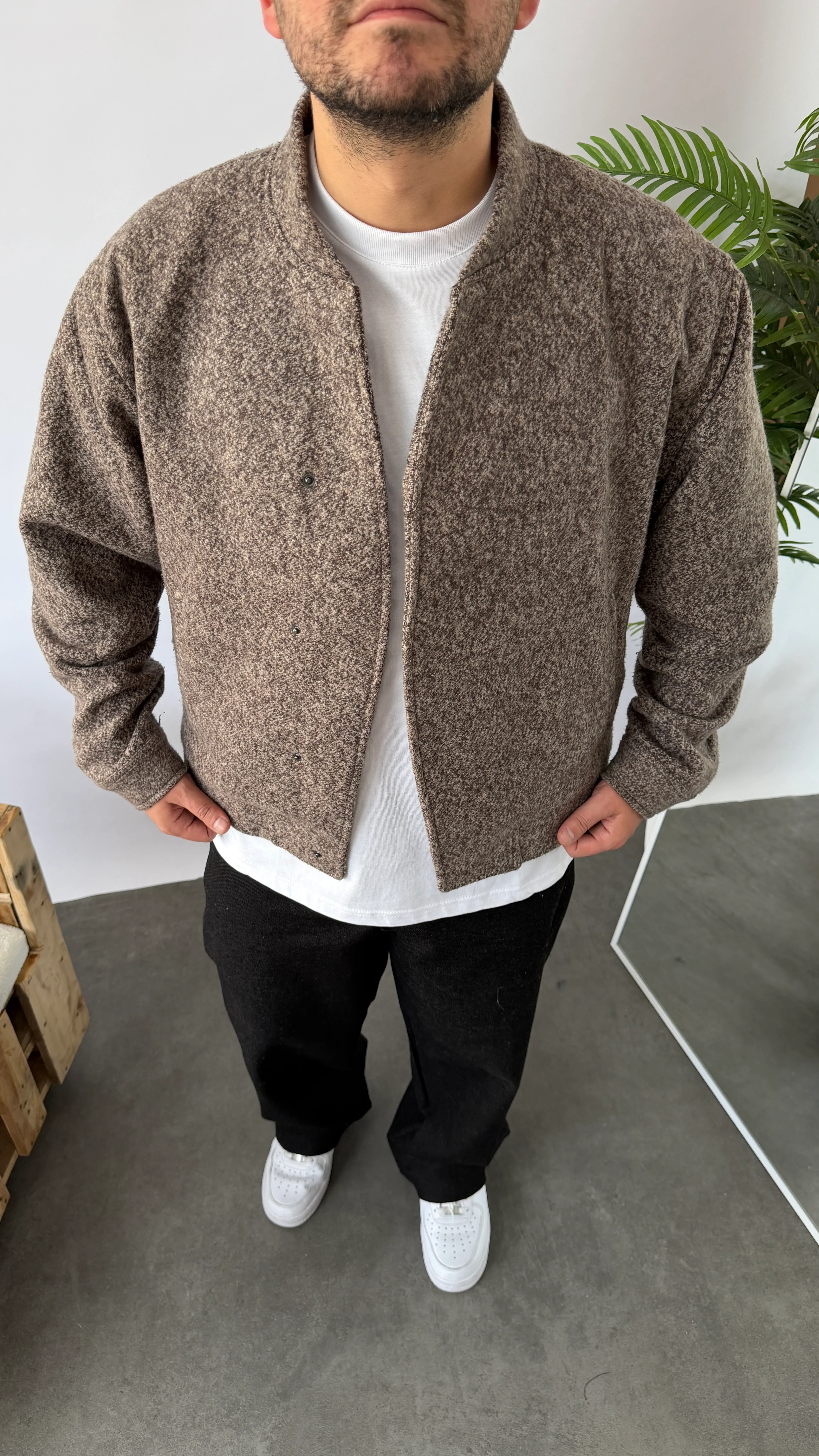 Krem Kaşe Boxy Fit Ceket