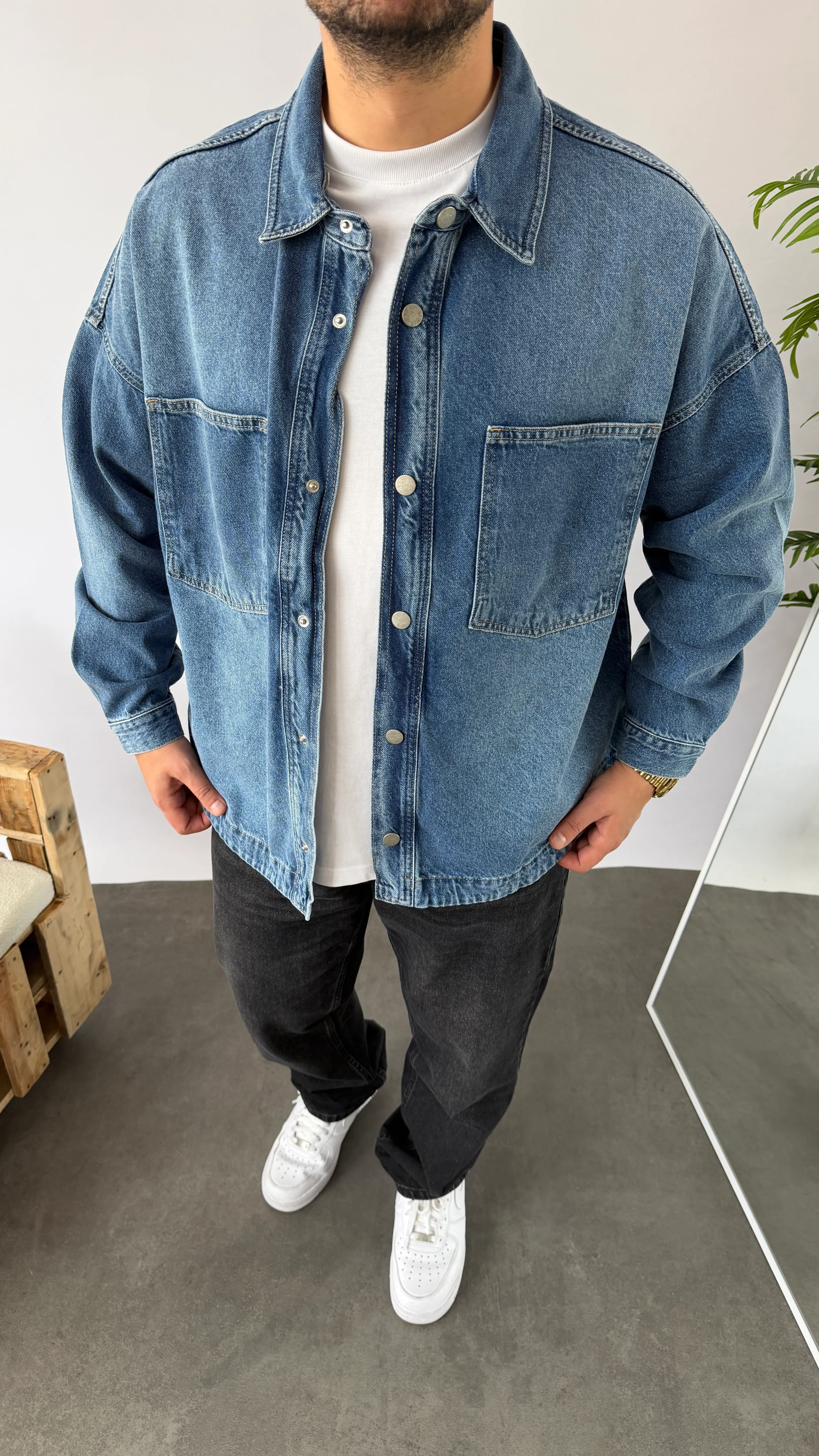 Mavi Oversize Kot Ceket