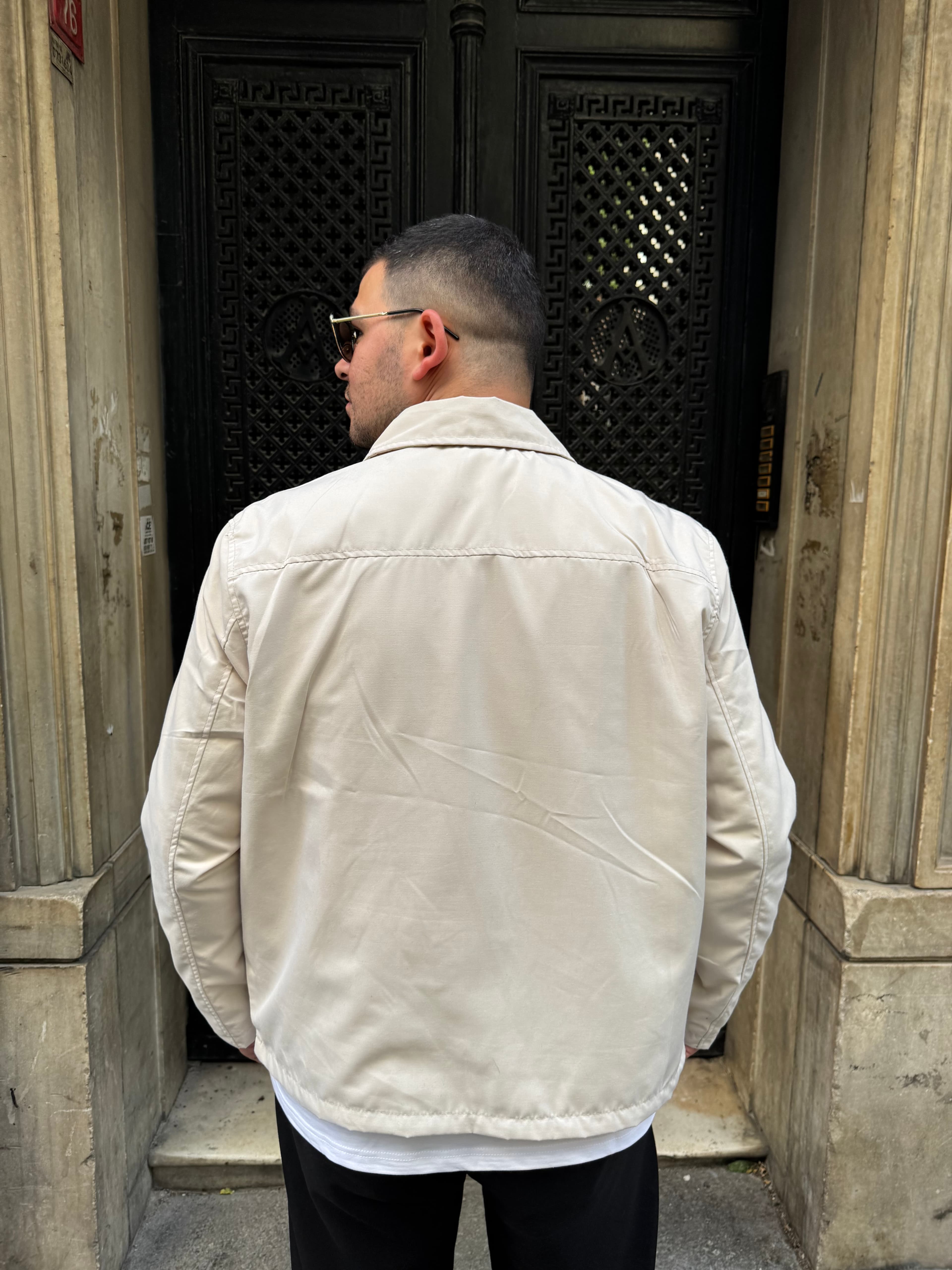 Krem Oversize Mevsimlik Ceket