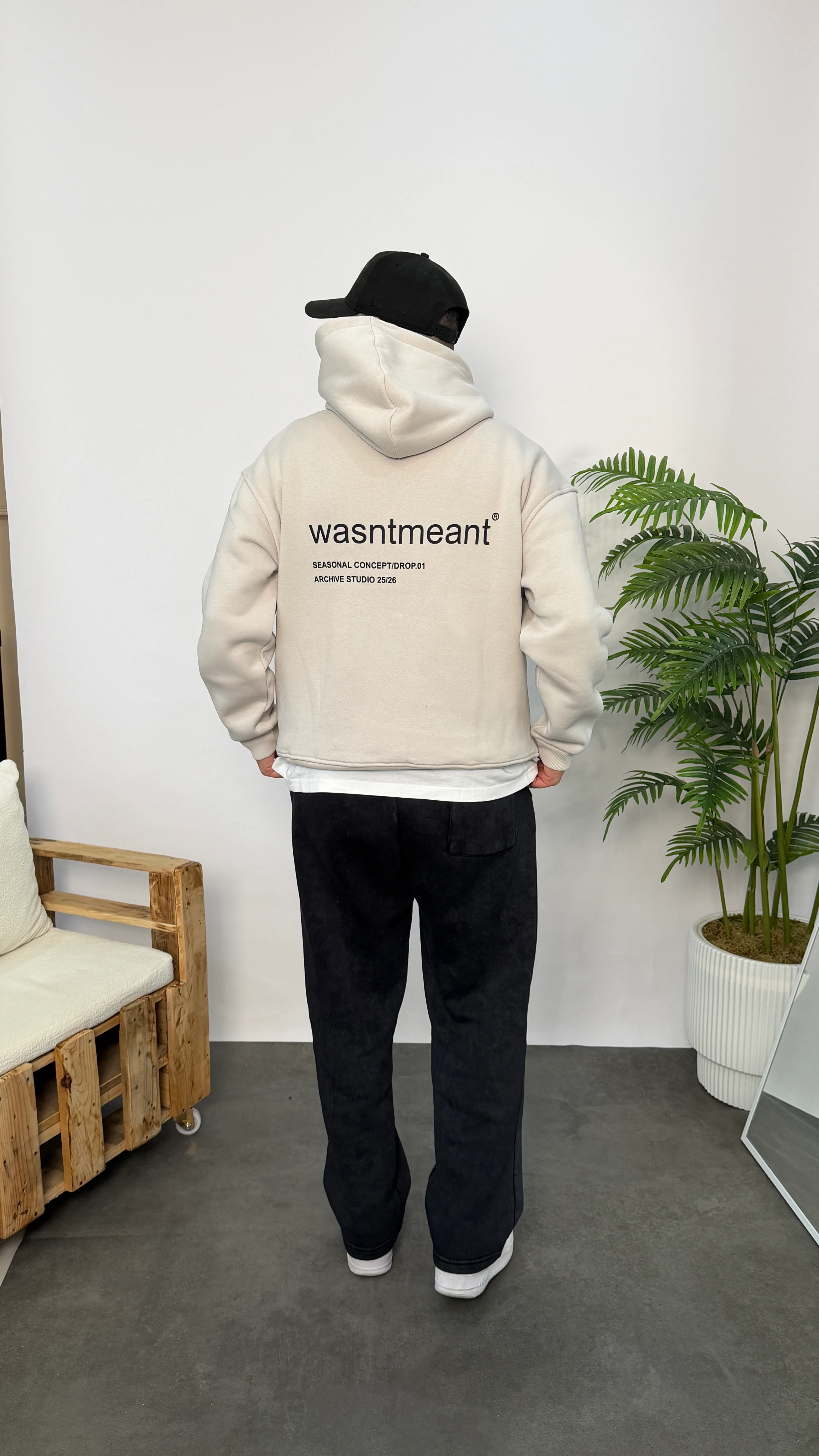 Gri Baskılı Yazılı Oversize Sweatshirt