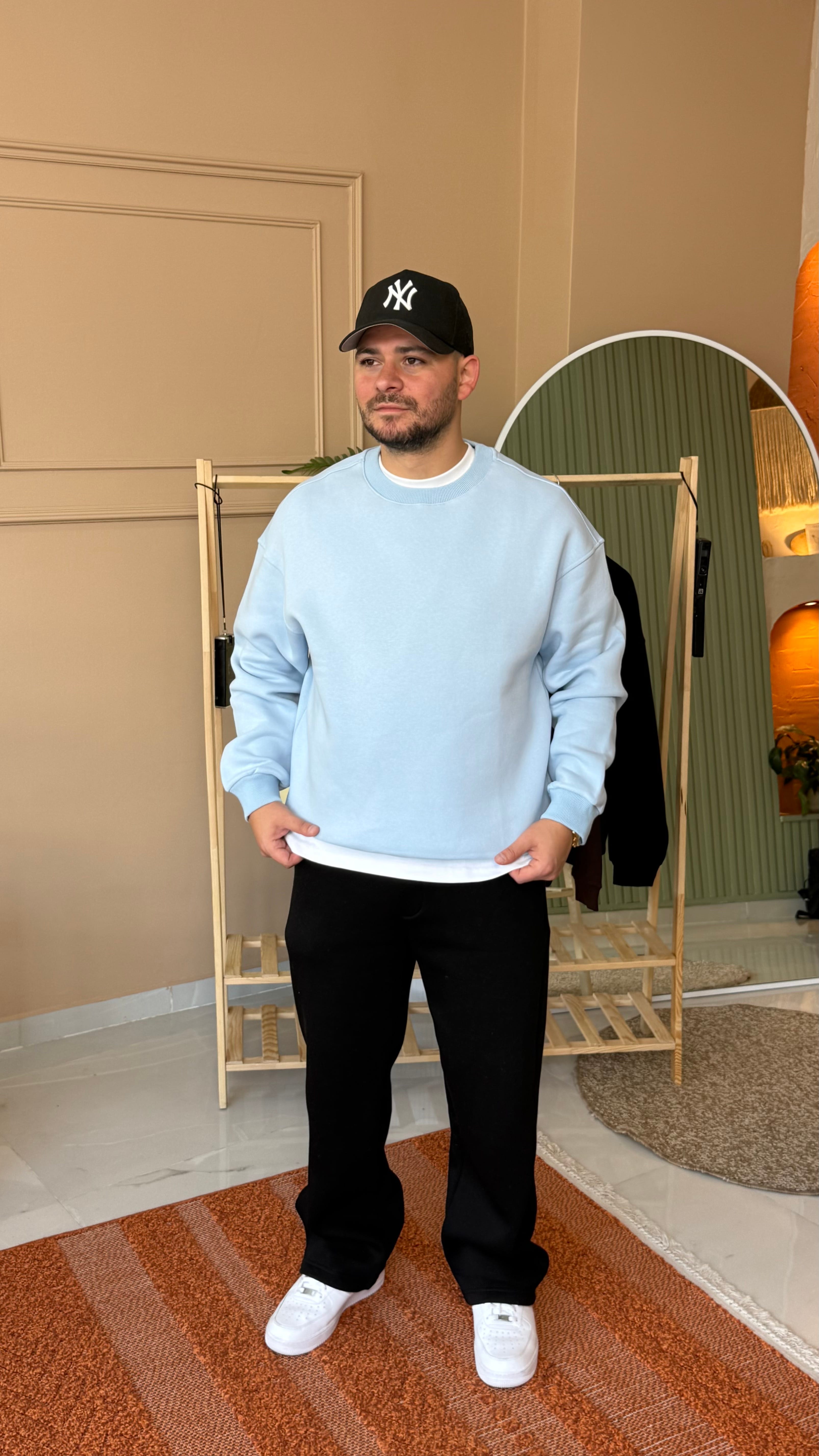 Bebe Mavisi Basic Şardonlu Sweatshirt