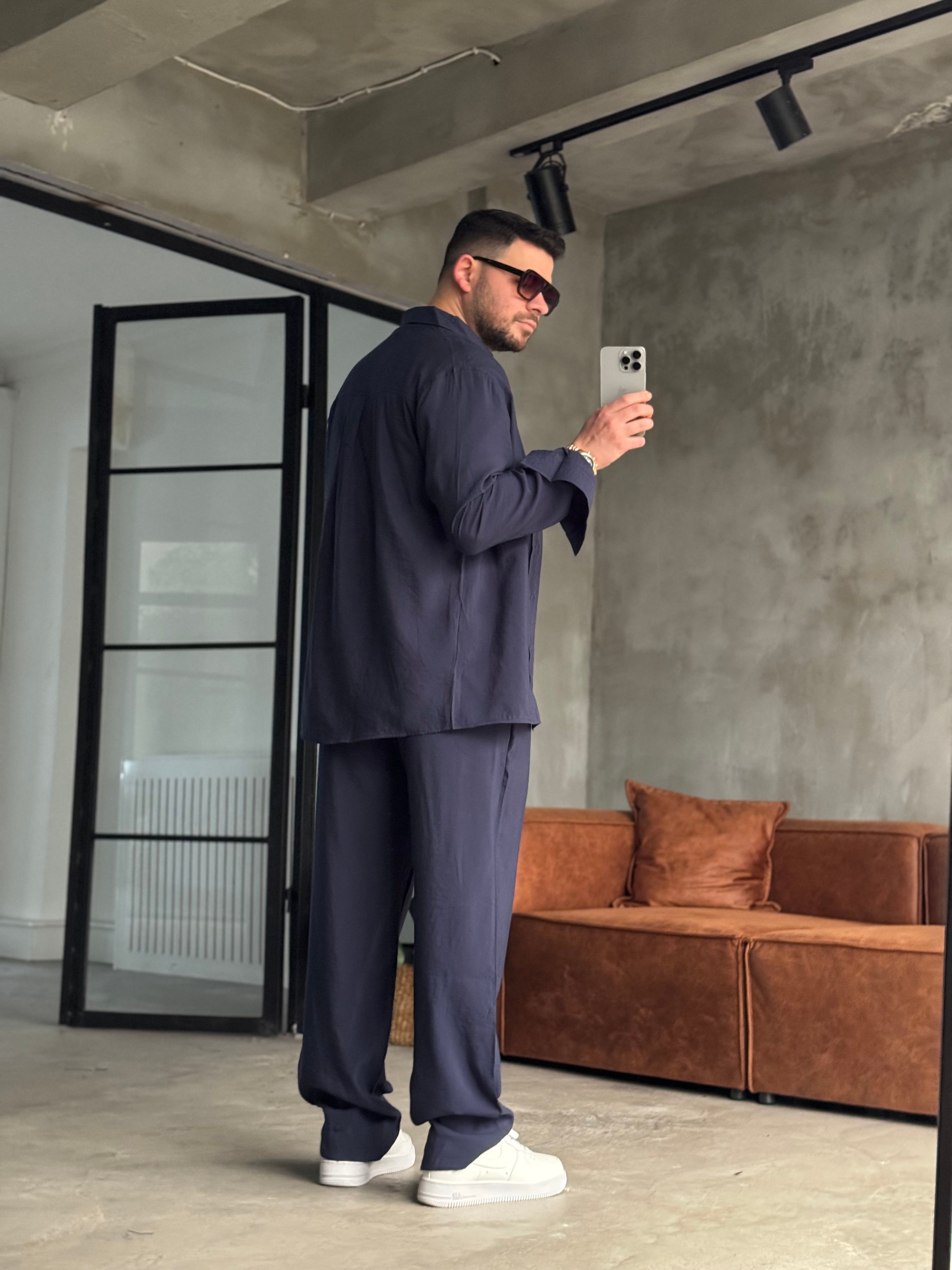 Lacivert Tensel Kumaş Takım