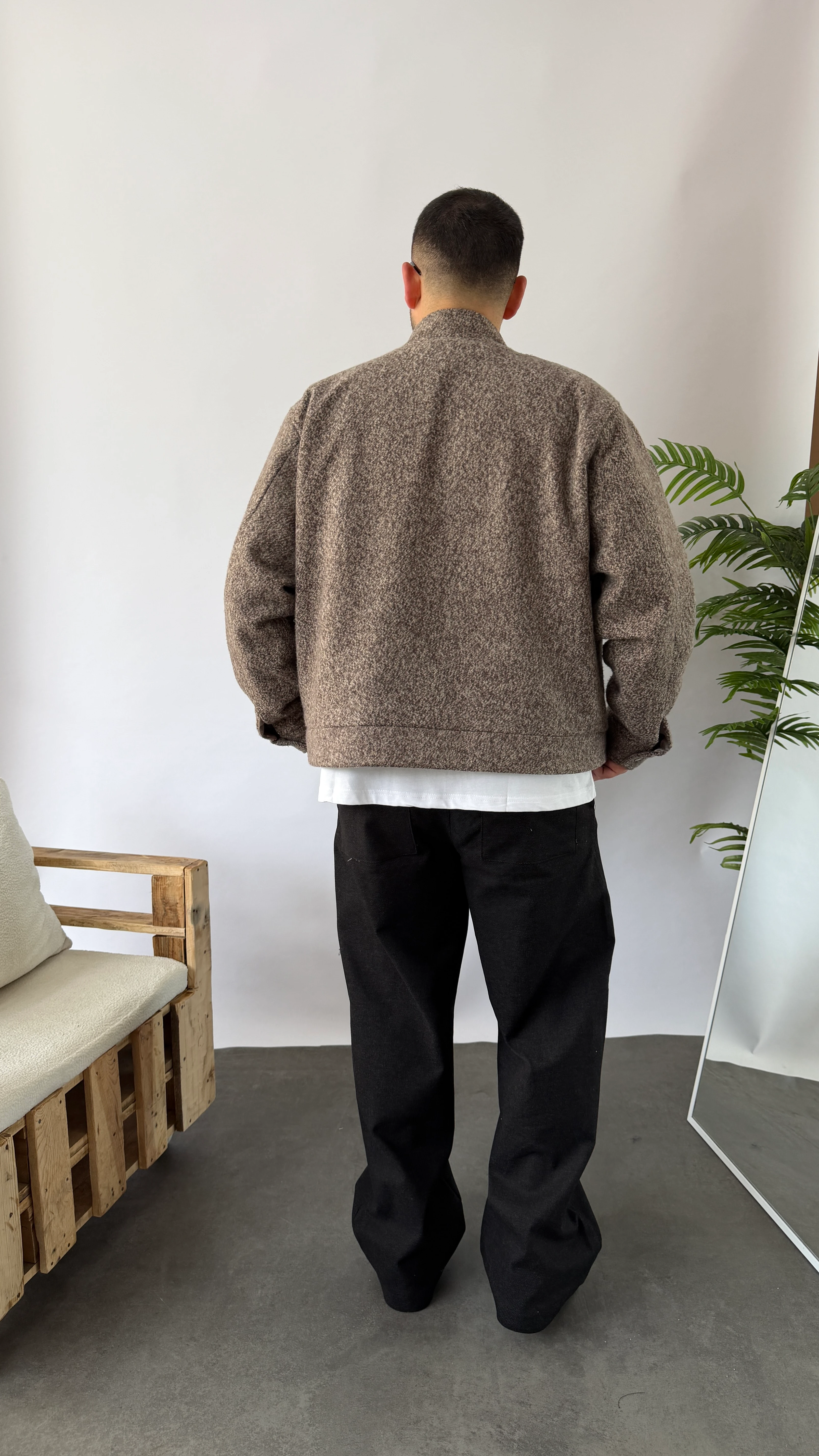 Krem Kaşe Boxy Fit Ceket