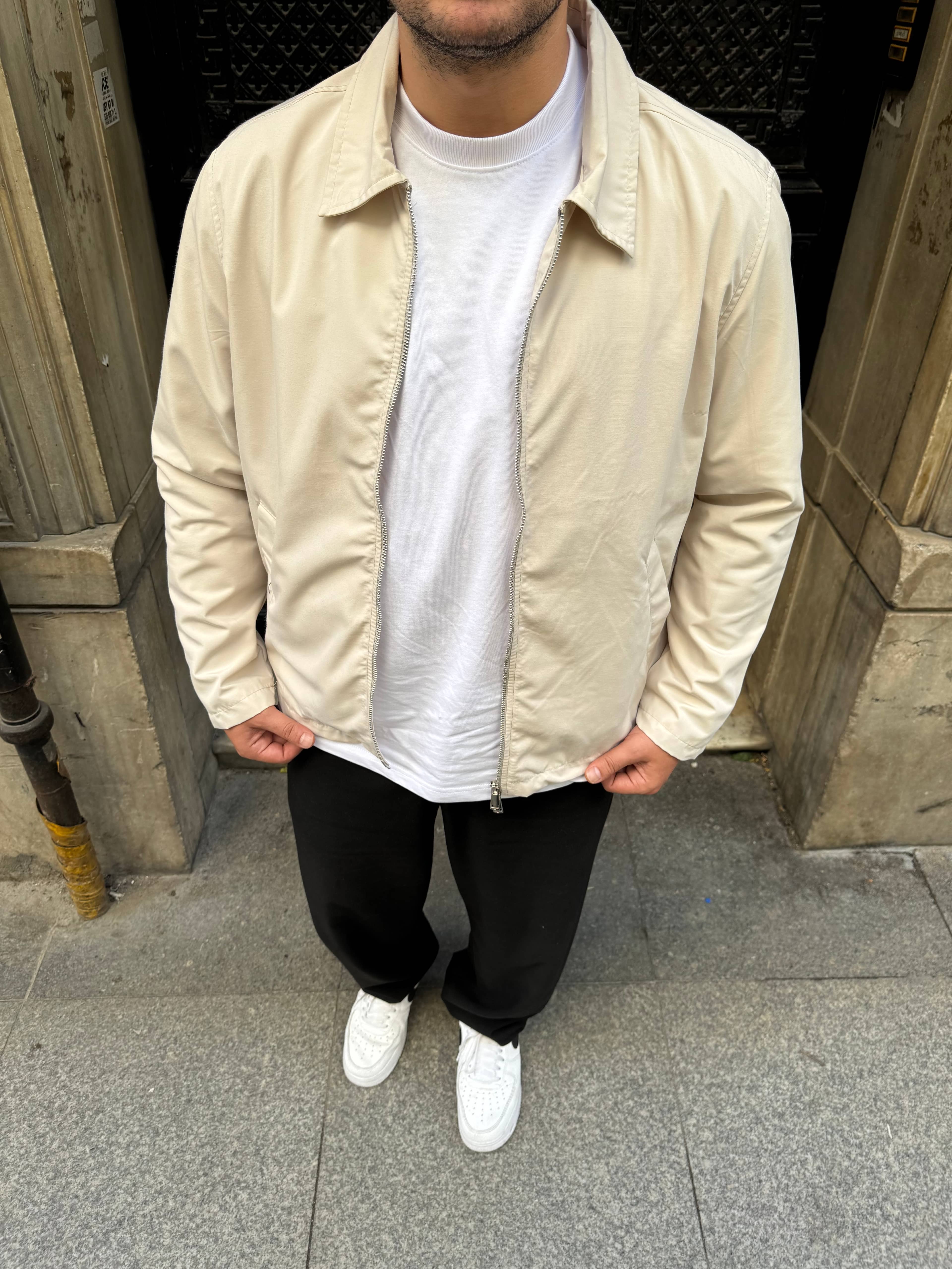 Krem Oversize Mevsimlik Ceket