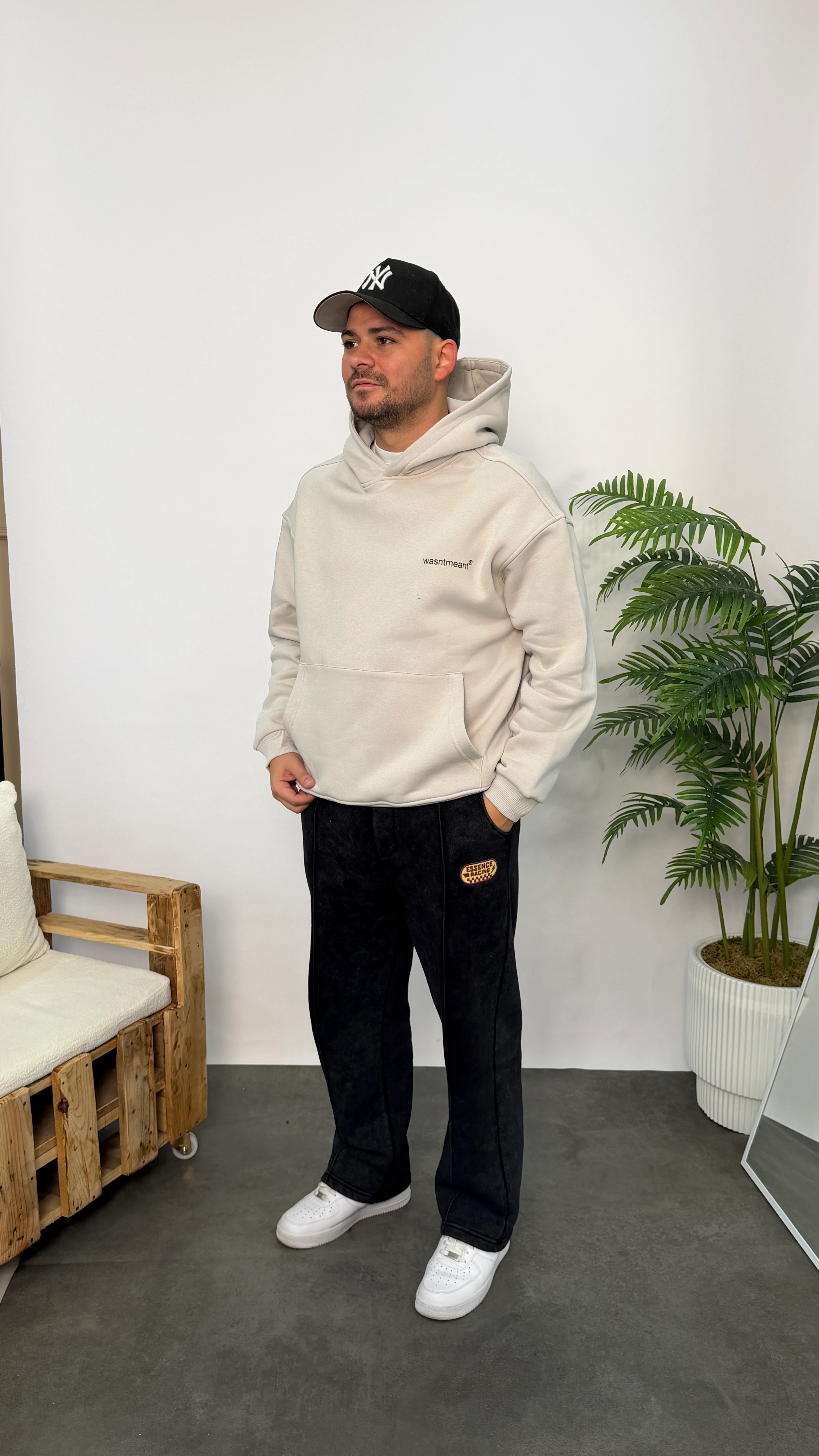 Gri Baskılı Yazılı Oversize Sweatshirt