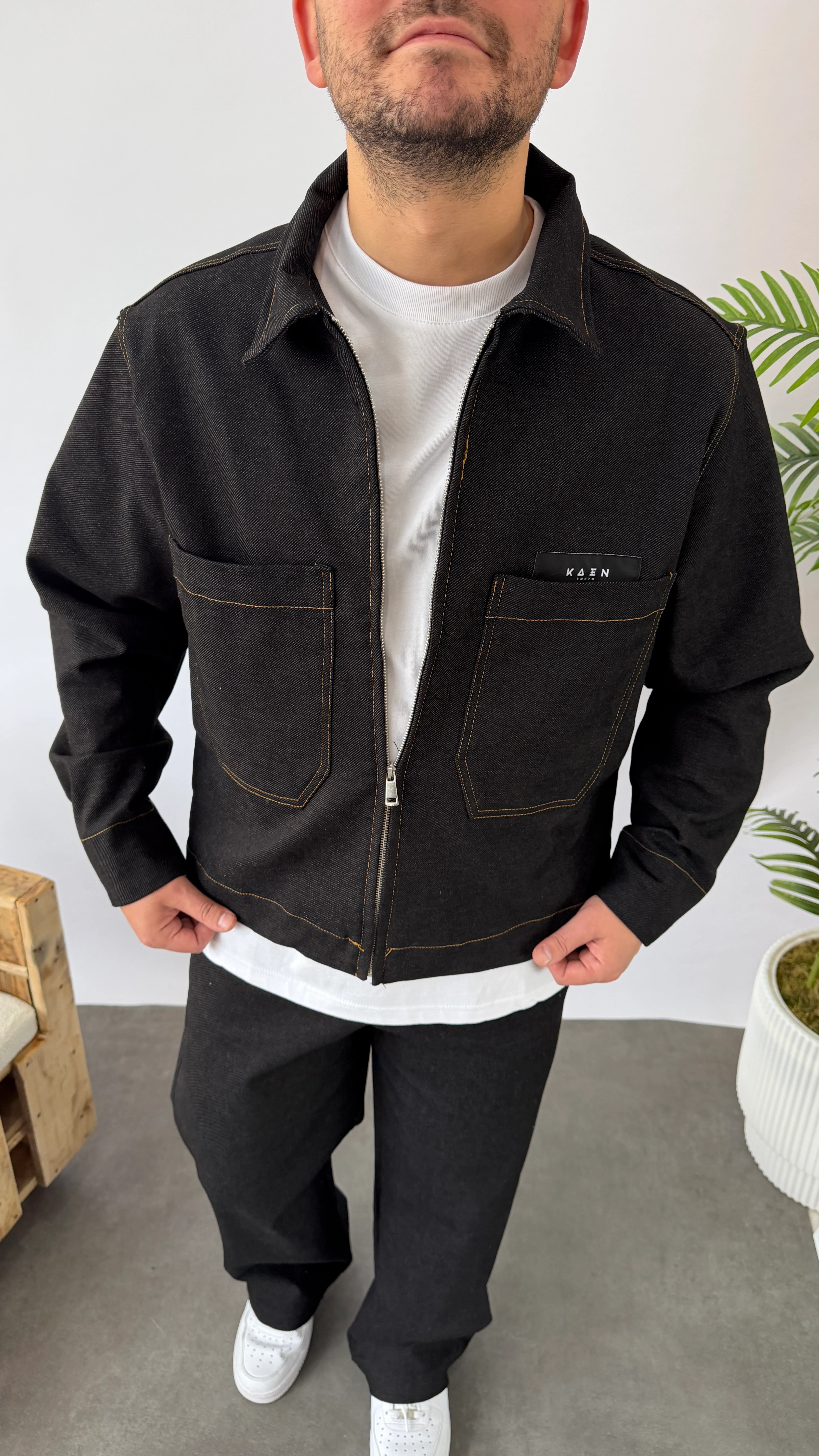 Siyah Premium Kumaş Gabardin Takım