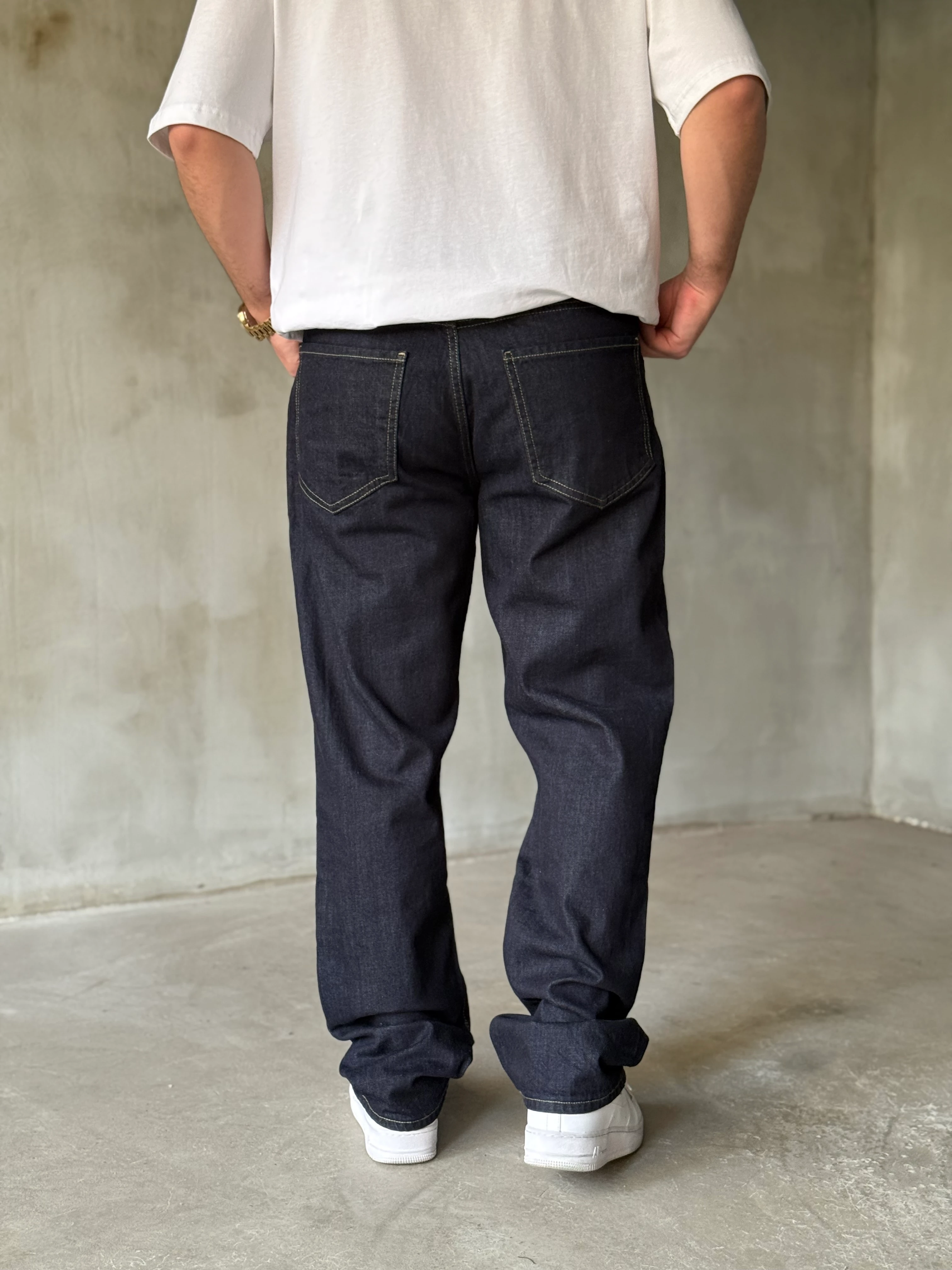 Lacivert Baggy Kot Pantolon