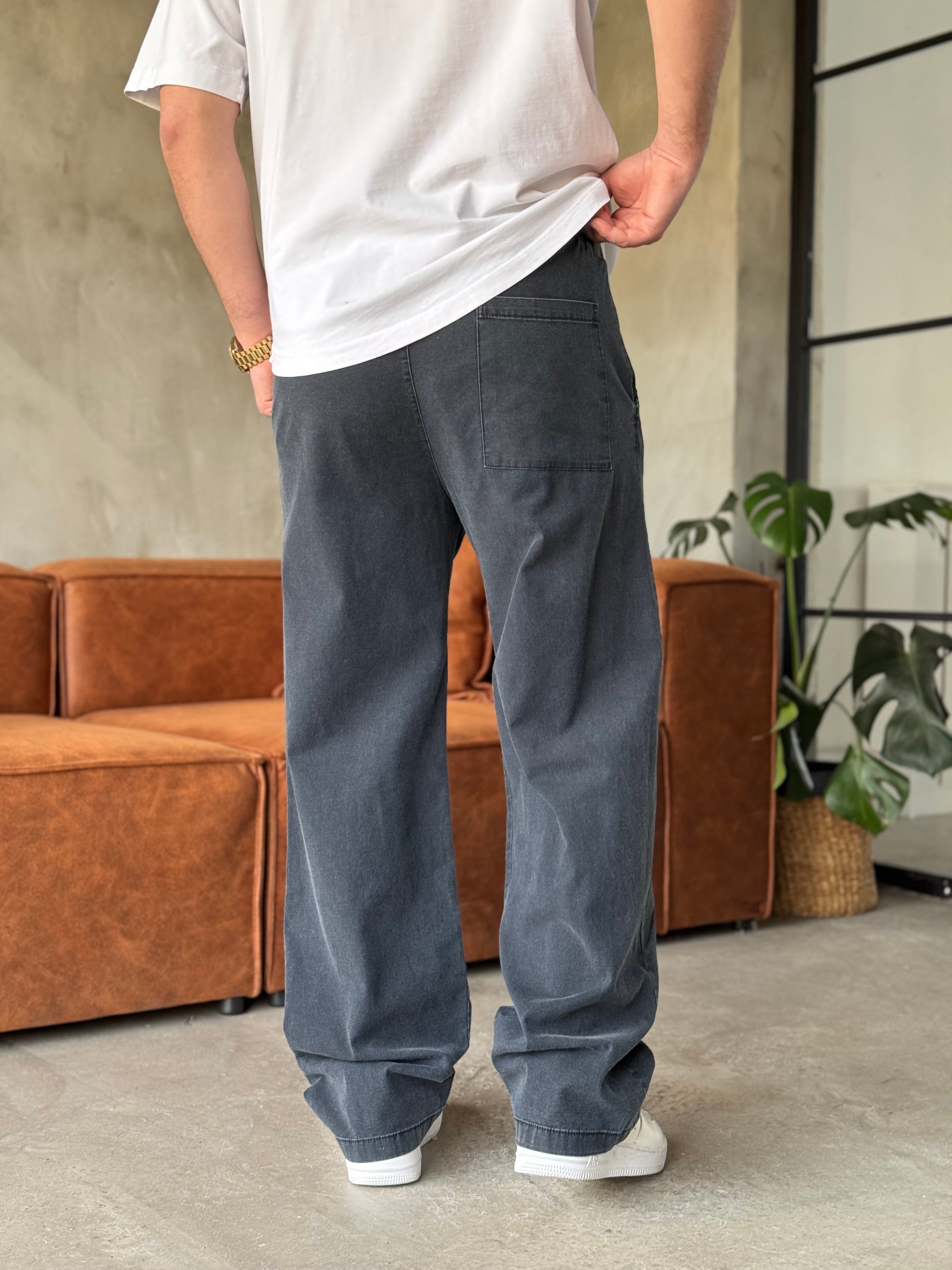 Tensel Yıkamalı Baggy Kalıp Pantolon