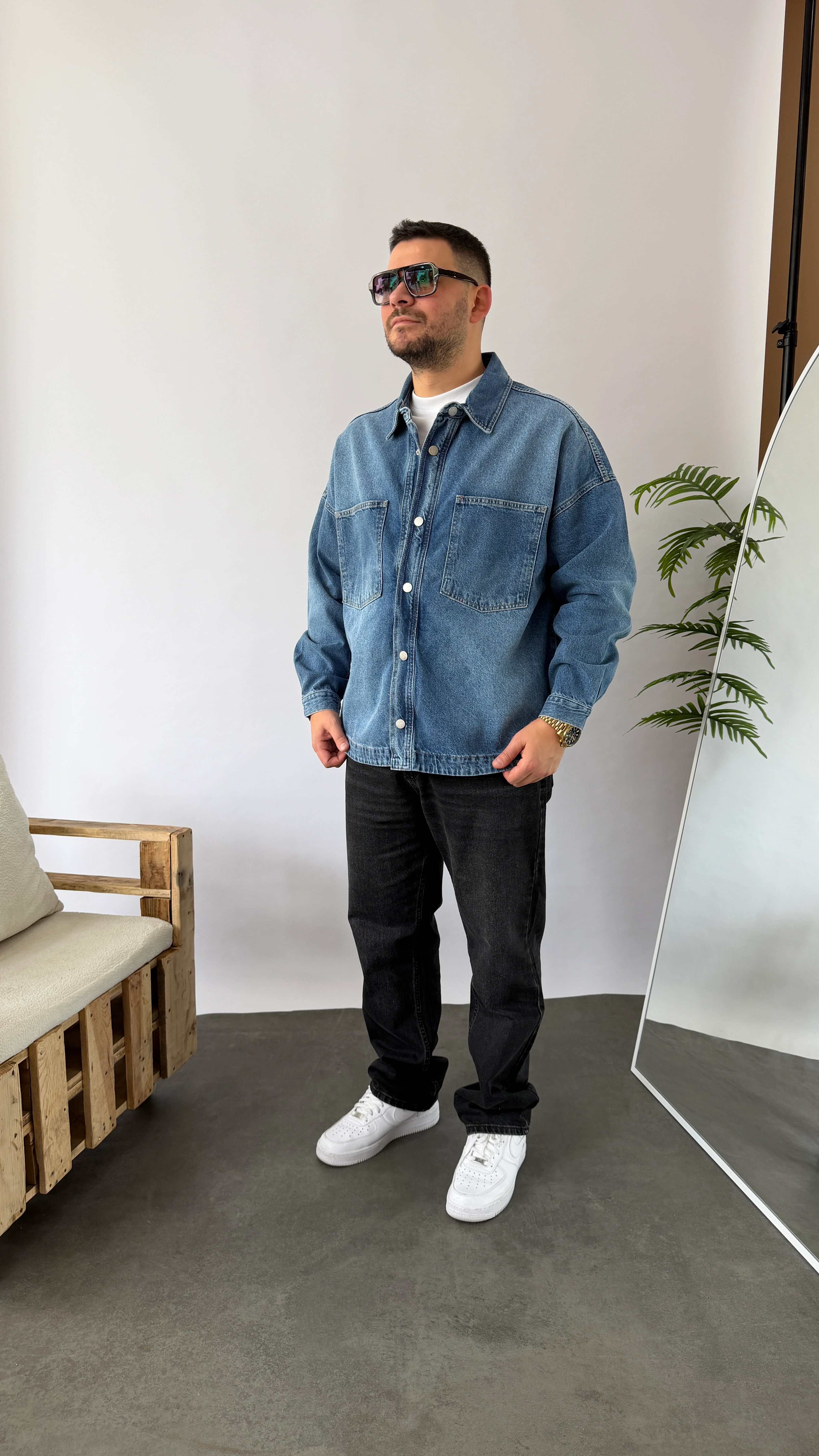 Mavi Oversize Kot Ceket