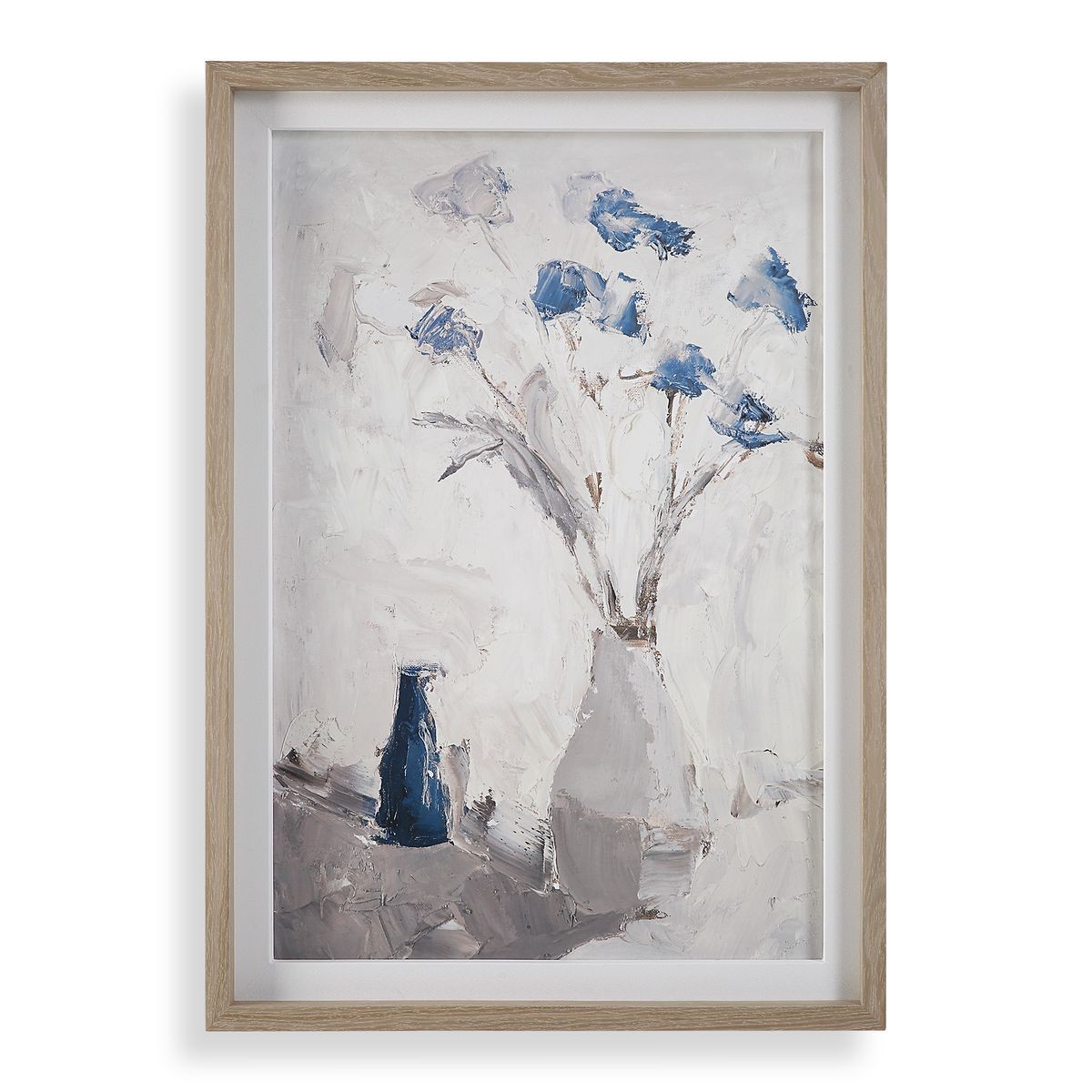 Blue Flowers In Vase Çerçeveli Baskı