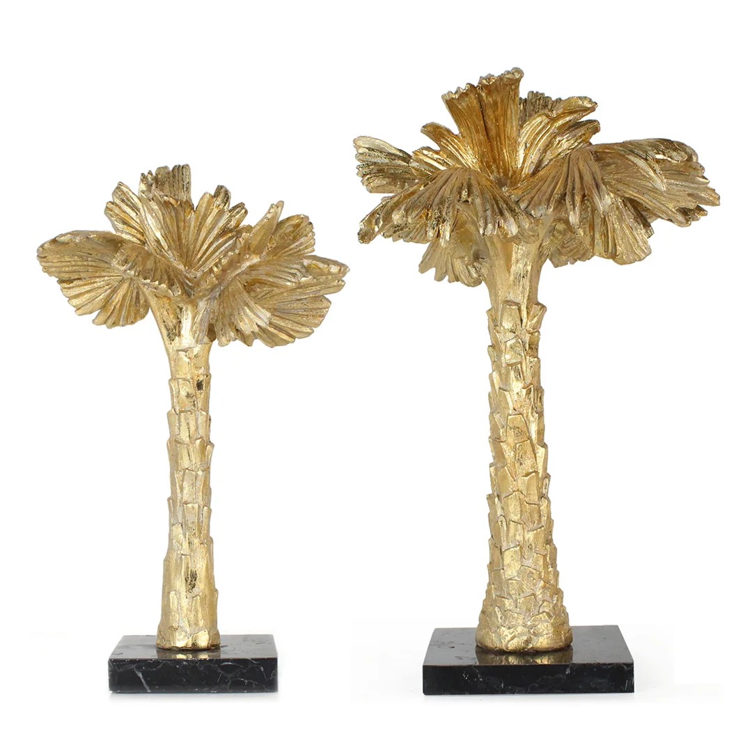 Golden Palm Tree Object - Set of 2