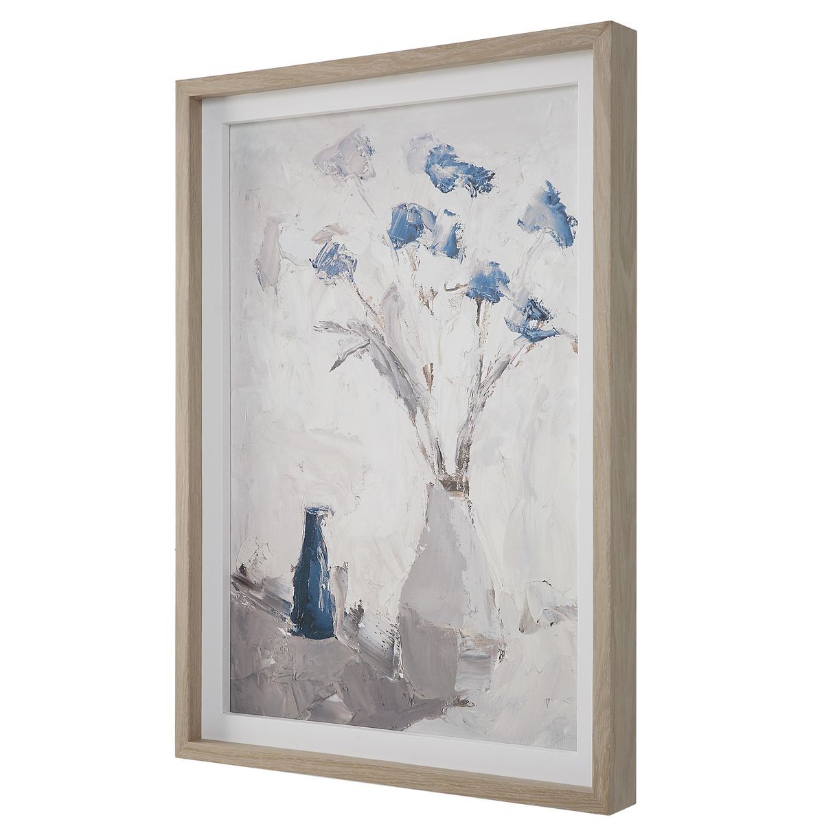 Blue Flowers In Vase Çerçeveli Baskı