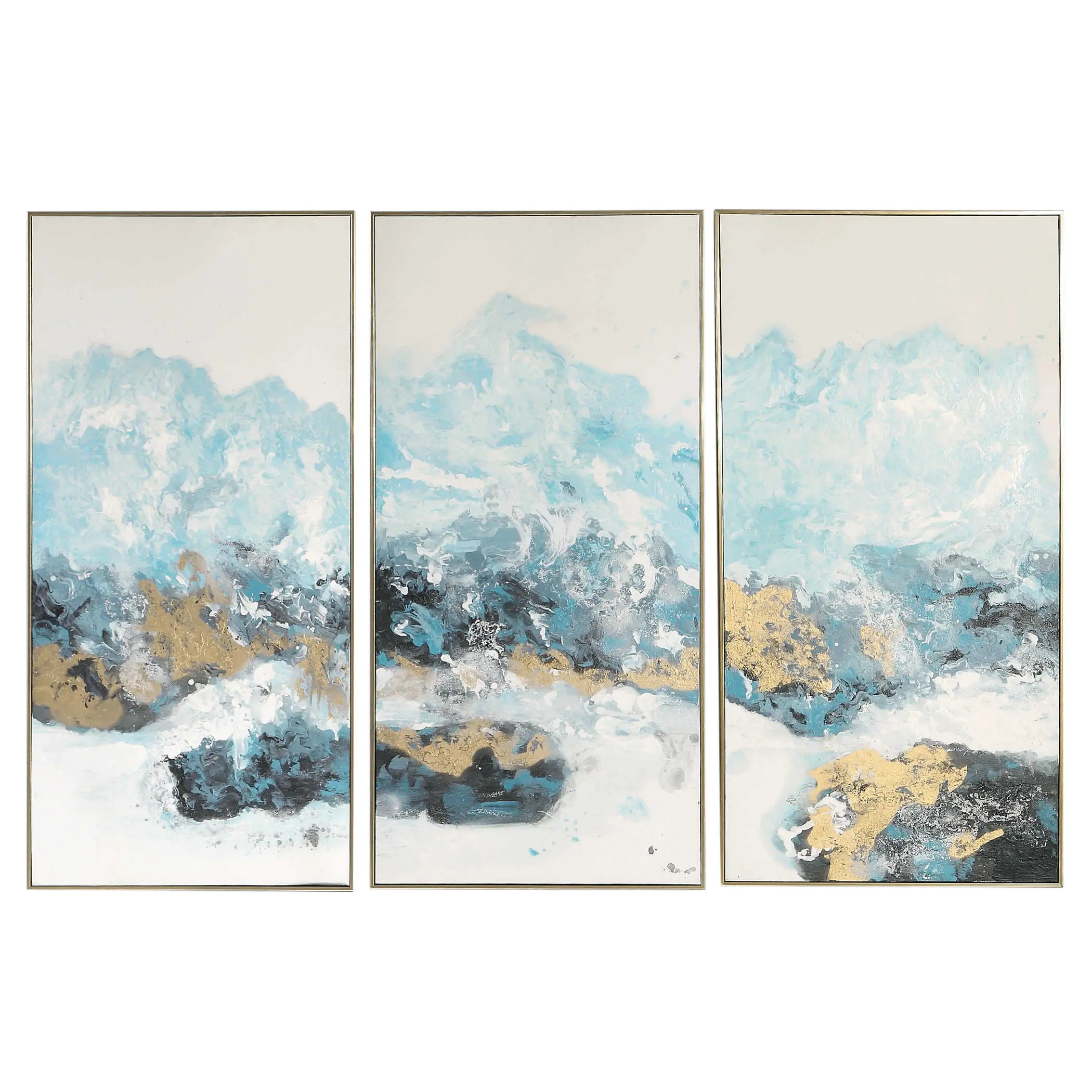 Crashing Waves Hand Painted Canvas (Set of 3)
