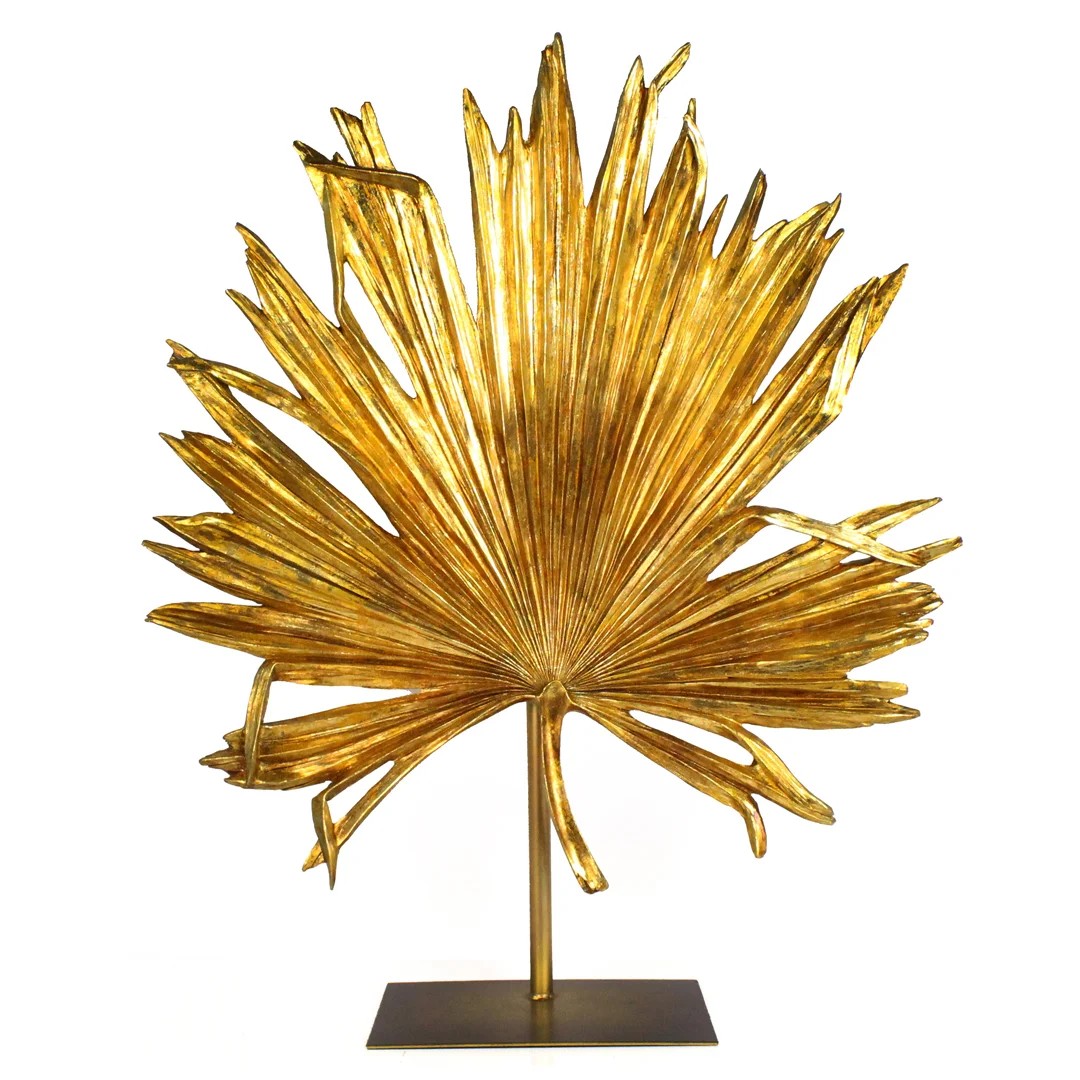 Altın Palmiye Yaprağı Obje - Büyük
