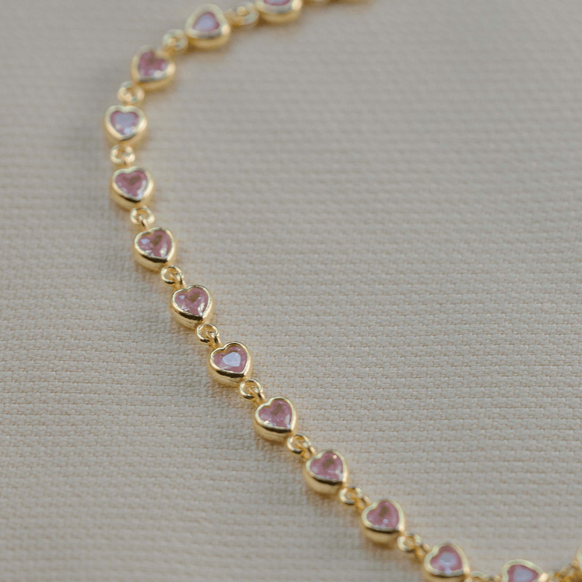 Pembe Heartline Bileklik| 925 Gümüş