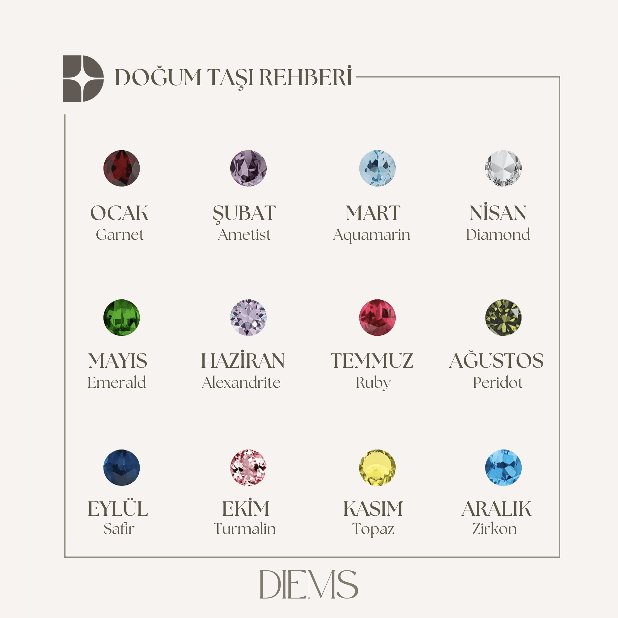 Square Birthstone Ring