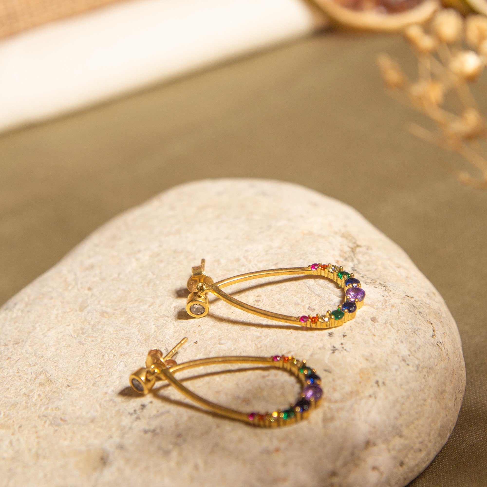 Rainbow Stones Earrings