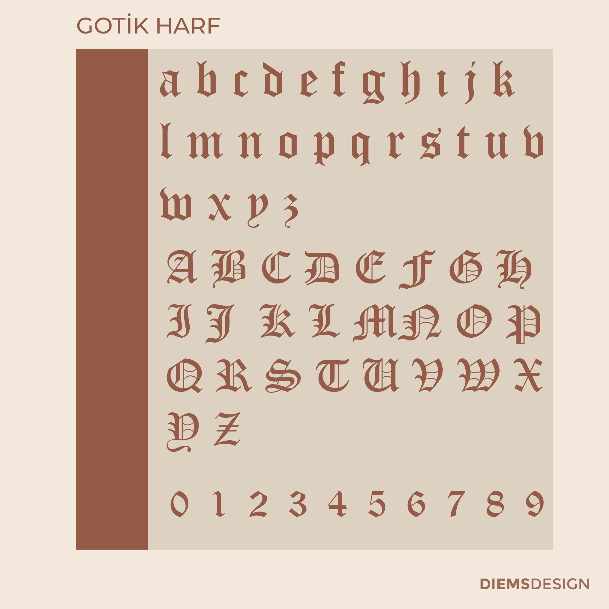 925 Ayar Gümüş Kişiye Özel Gotik Font Harf Kolye