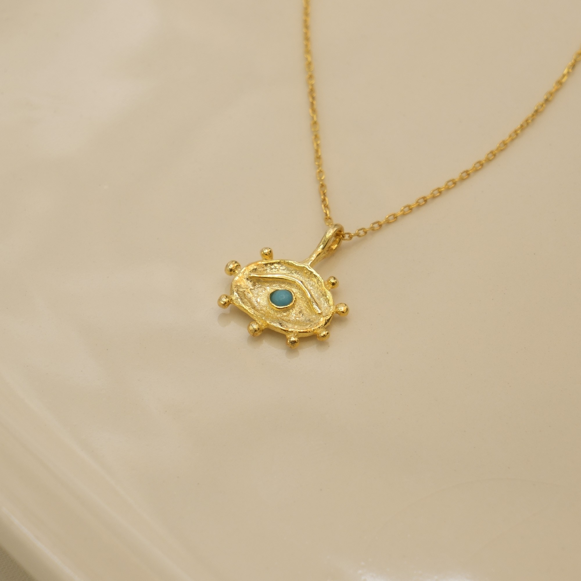 Blue Ancient Evil Eye Necklace